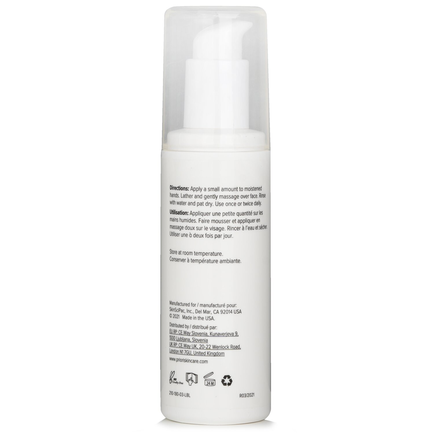 Priori Q+SOD fx210 - Active Cleanser 180ml/6oz