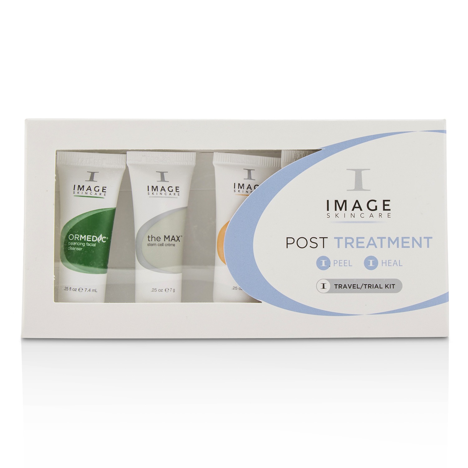 Image Post-Treatment Trial Kit: 1x Ormedic Balancing Facial Cleanser 7.4ml/0.25oz + 1x Iluma Intense Lightening Serum 7.4ml/0.25oz + 1x Stem Cell Creme 7g+ 1x Vital C Hydrating Enzyme Masque 7g/0.25oz + /0.25oz + 1x Prevention+ Daily Ultimate Protection Moisturizer SPF50 7g/0.25oz 5pcs