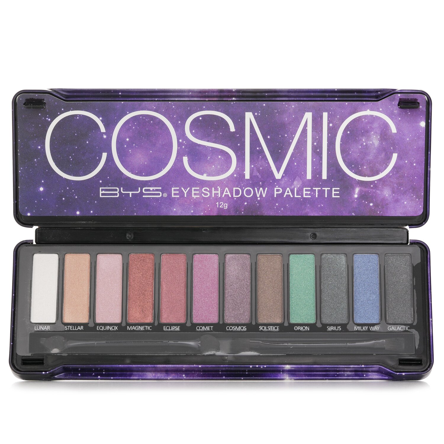 BYS Eyeshadow Palette (12x Eyeshadow, 2x Applicator) 12g/0.42oz