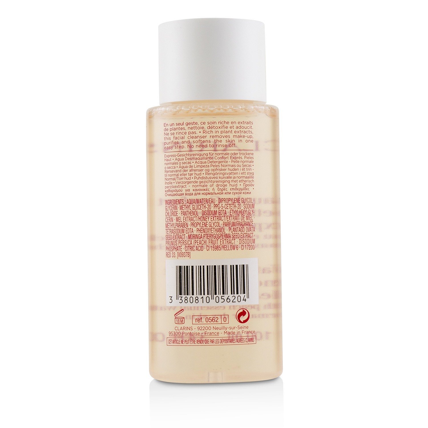 Clarins Water Comfort One-Step Cleanser With Peach Essential Water - For Normal or Dry Skin 100ml/3.4oz