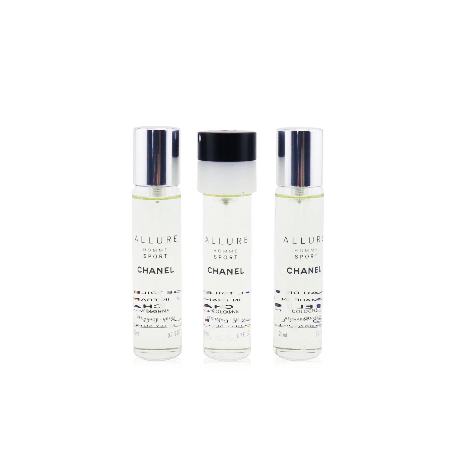 Chanel Allure Homme Sport Cologne Travel Spray Refills (3 Refills) 3x20ml/0.7oz