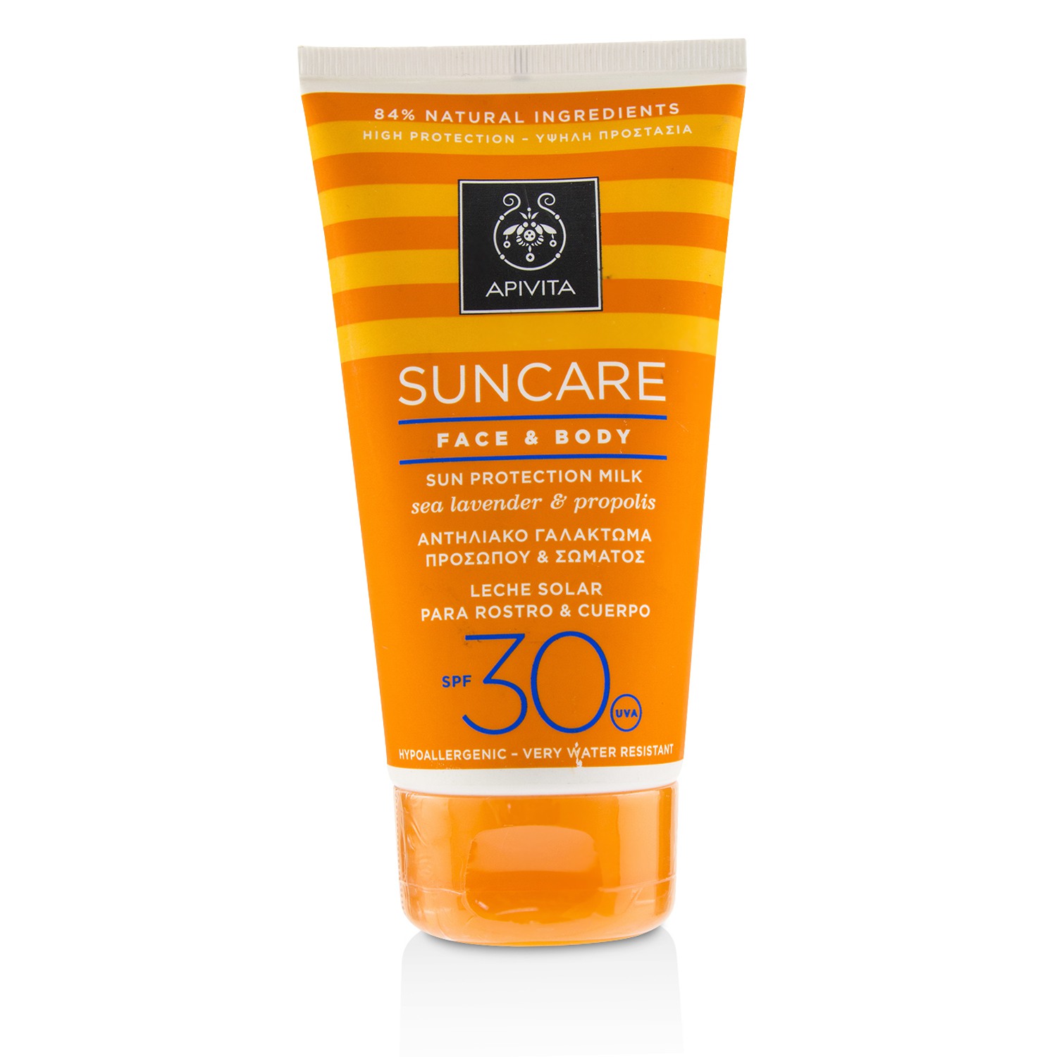 Apivita Suncare Leche Protección Solar de Rostro & Cuerpo SPF 30 Con Lavanda de Mar & Propólis 150ml/5oz