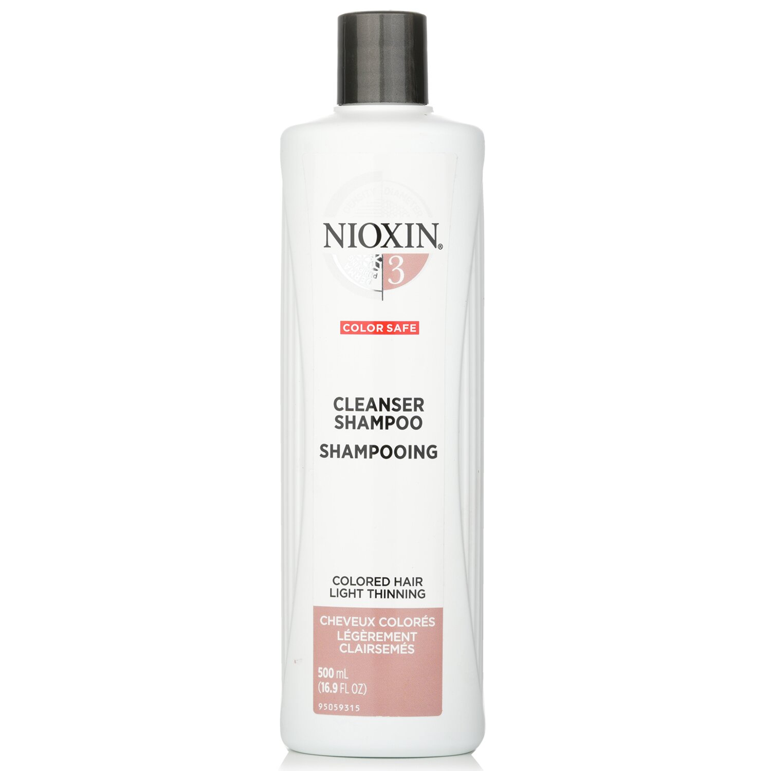 Nioxin Derma Purifying System 3 Champú Limpiador (Cabello Tinturado, Adelgazamiento Ligero, Seguro para el Color) 500ml/16.9oz