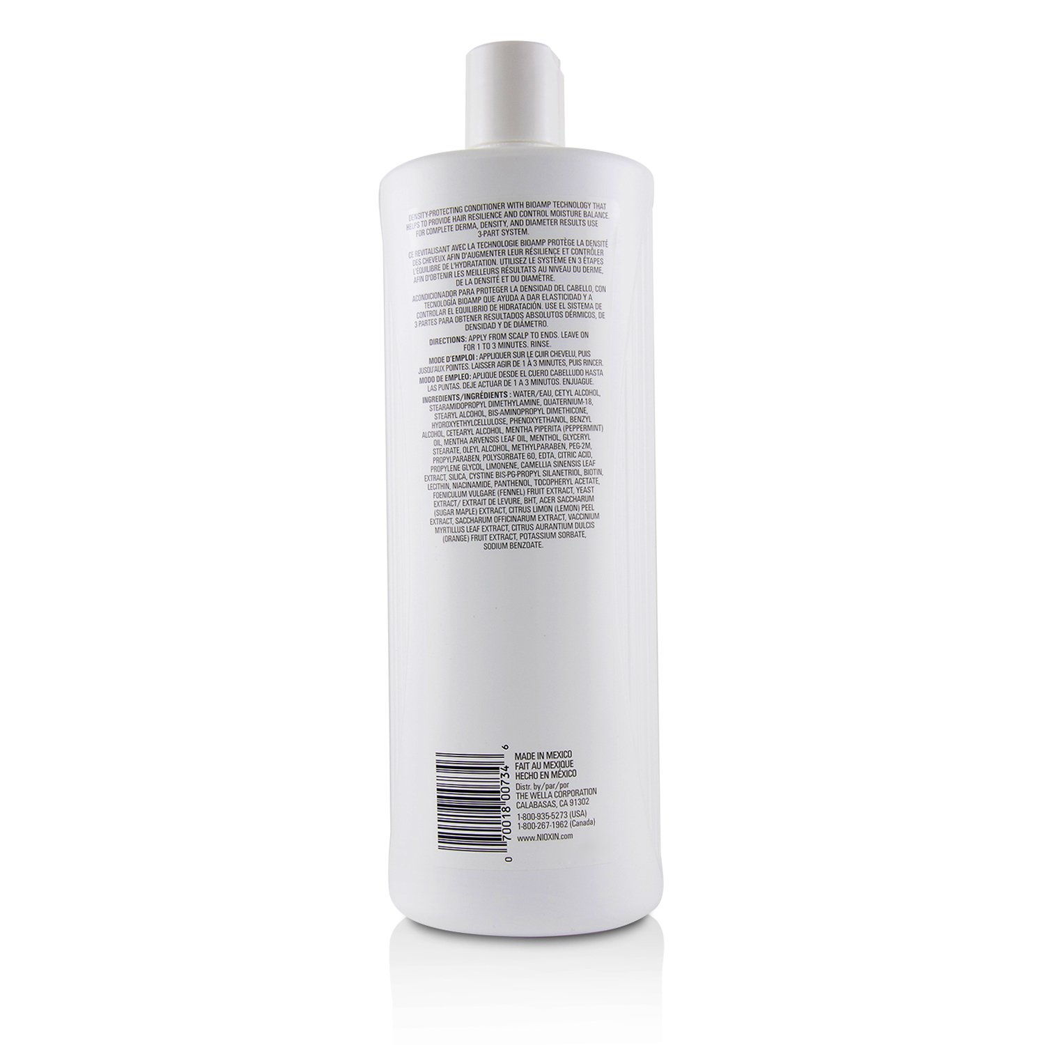 Nioxin Density System 3 Scalp Therapy Conditioner (Colored Hair, Light Thinning, Color Safe) 1000ml/33.8oz