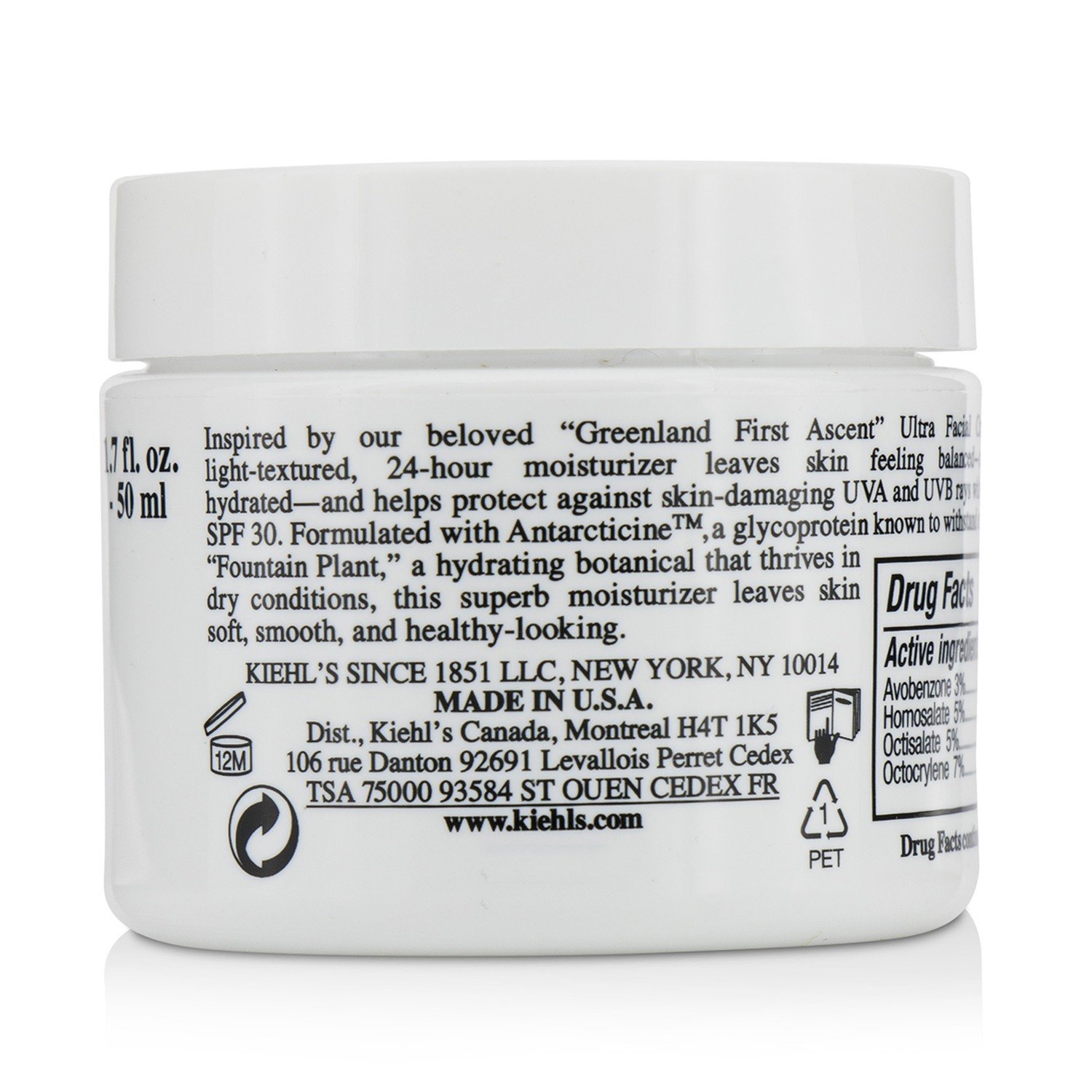 Kiehl's Ultra Facial Cream SPF30 (Exp. Date 08/2018) 50ml/1.7oz