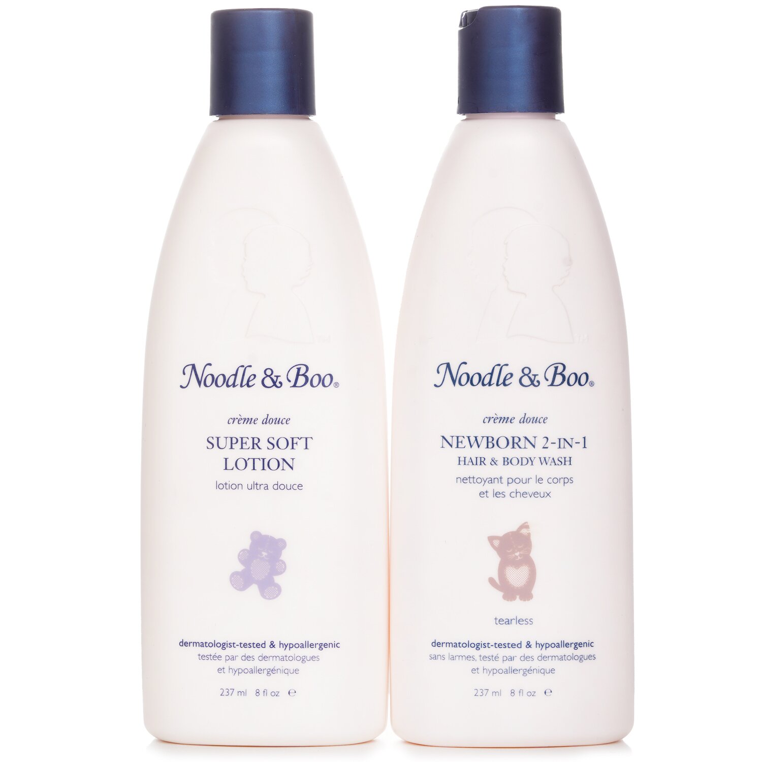 Noodle & Boo Newborn Gift Set: Newborn 2-in-1 Hair & Body Wash 237ml/8oz + Super Soft Lotion - For Face & Body 237ml/8oz 2pc