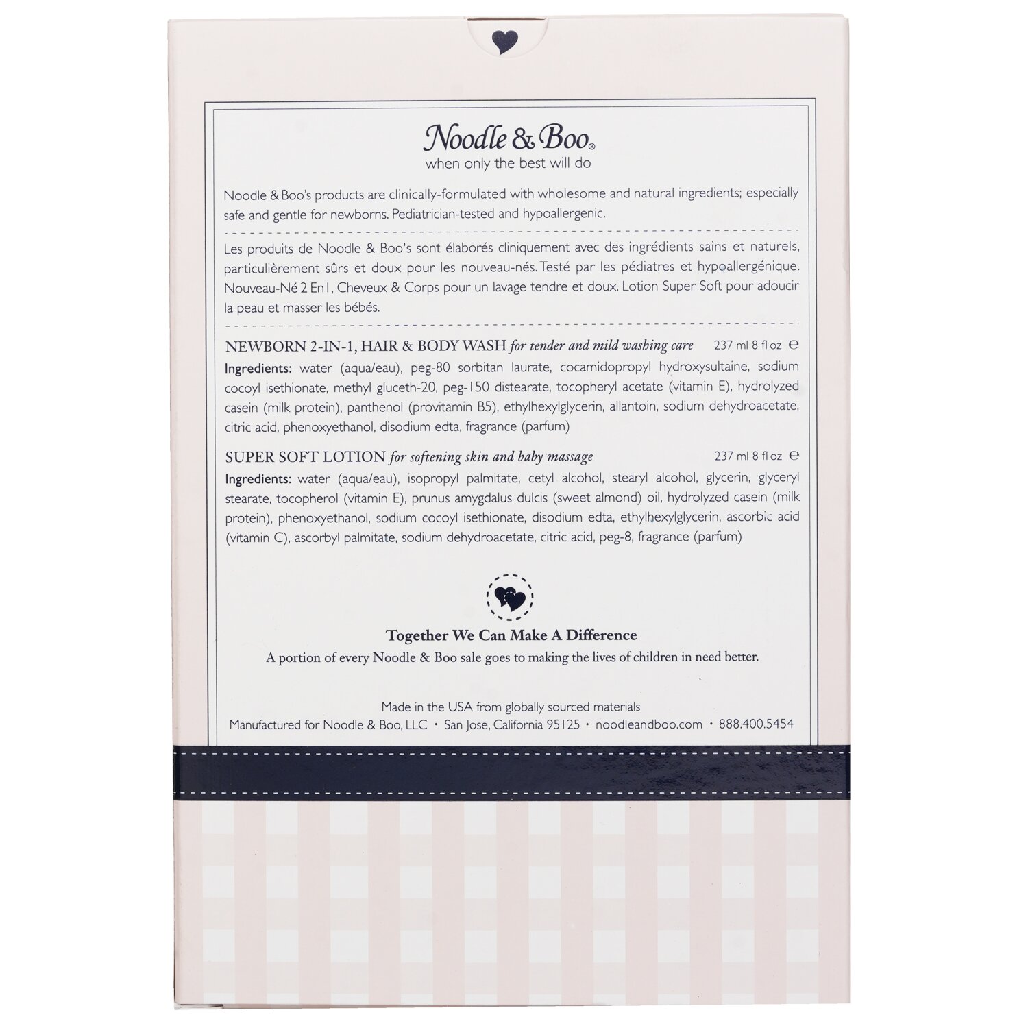 Noodle & Boo Newborn Gift Set: Newborn 2-in-1 Hair & Body Wash 237ml/8oz + Super Soft Lotion - For Face & Body 237ml/8oz 2pc