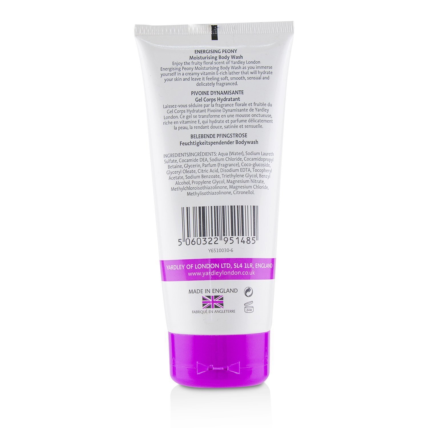Yardley London Energising Peony Moisturising Body Wash 200ml/6.8oz