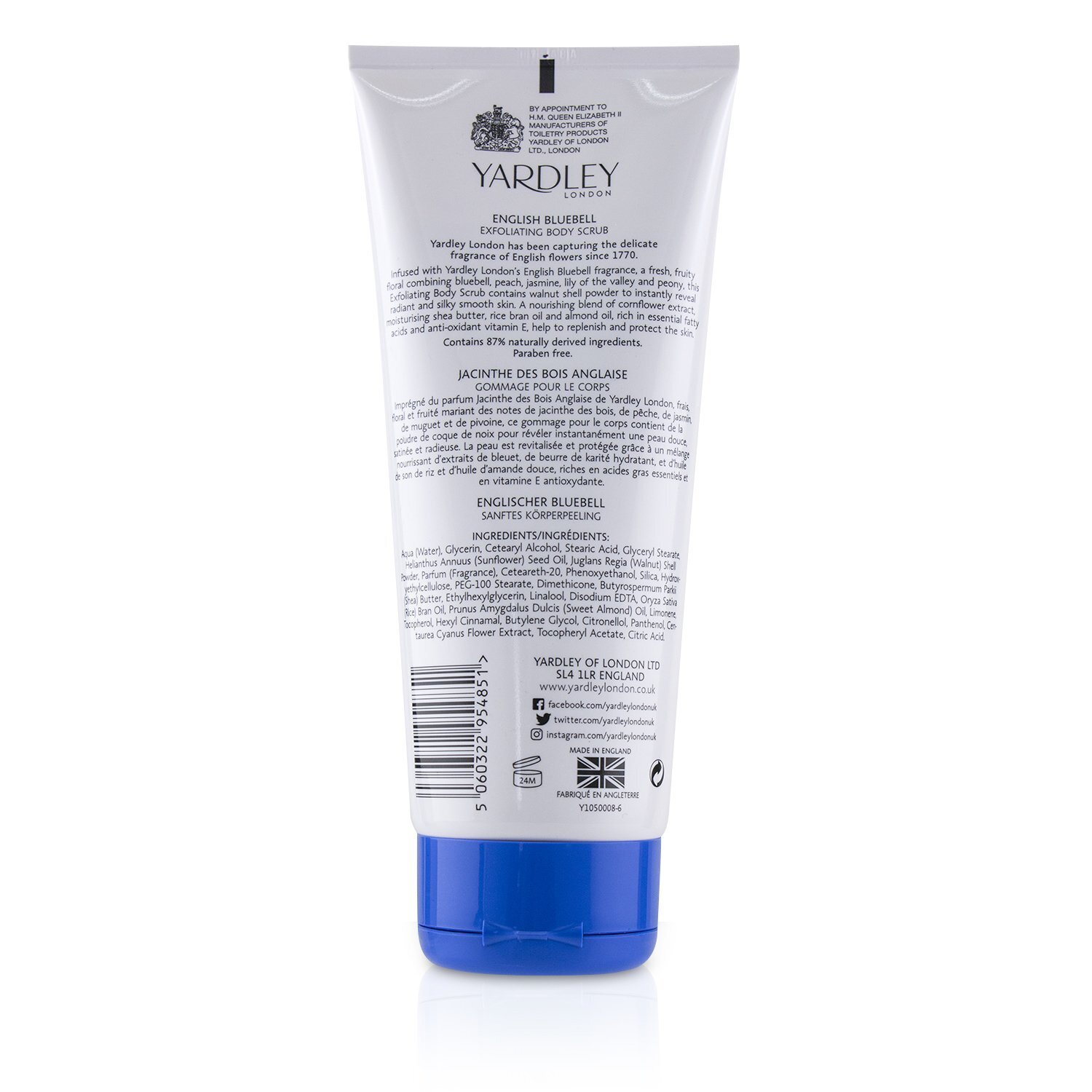 Yardley London English Bluebell Exfoliating Body Scrub 200ml/6.8oz