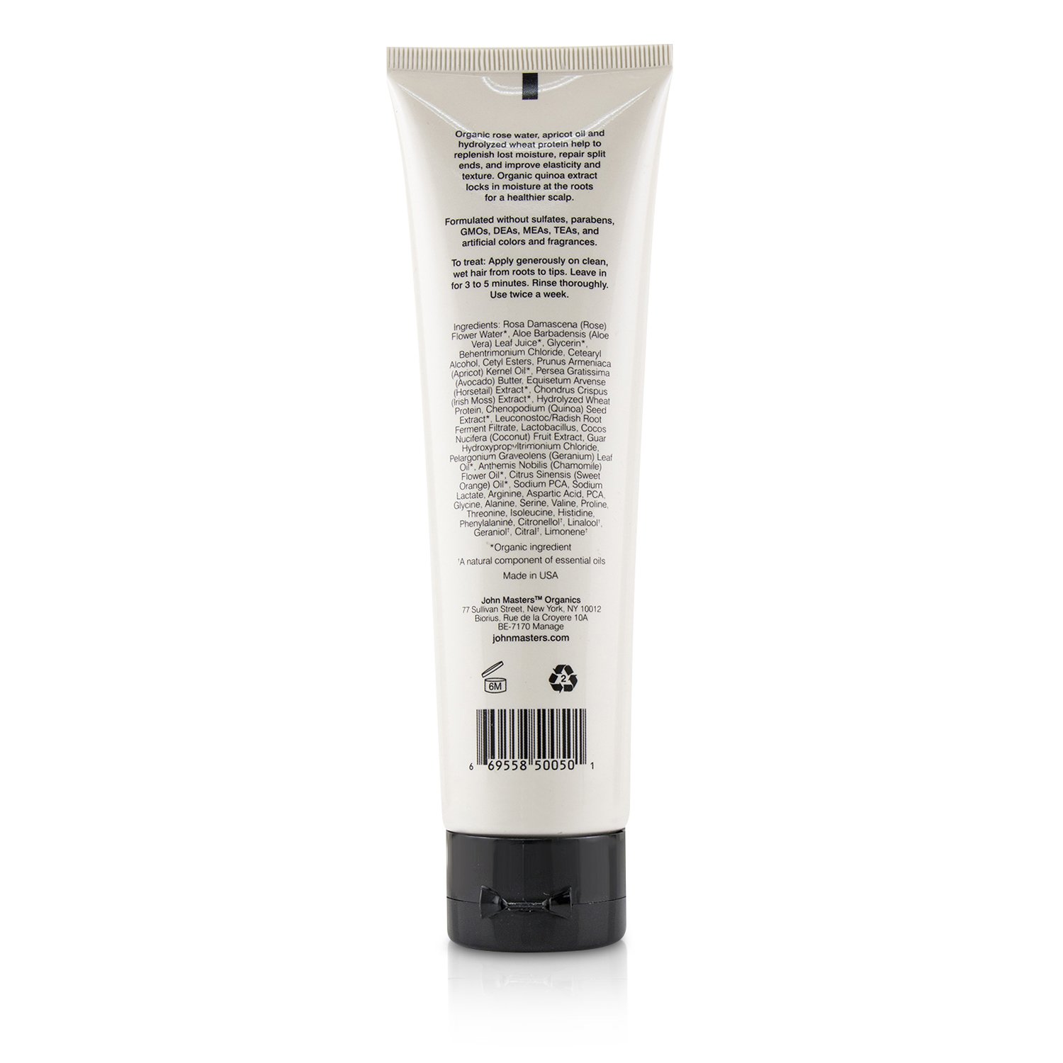 John Masters Organics Hair Mask For Normal Hair with Rose & Apricot 148ml/5oz