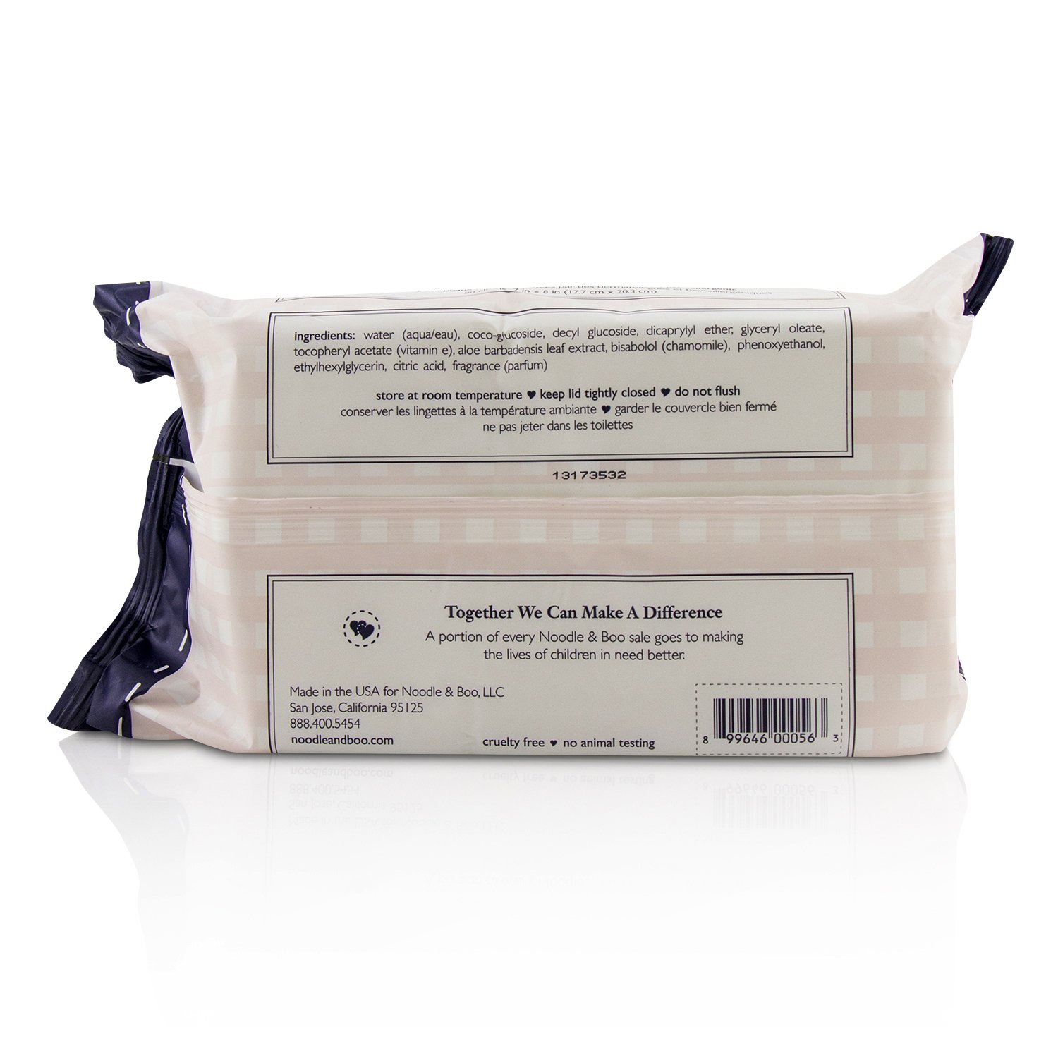 Noodle & Boo Ultimate Cleansing Cloths - For Face, Body & Bottom - 7&quot; x 8&quot; 80cloths