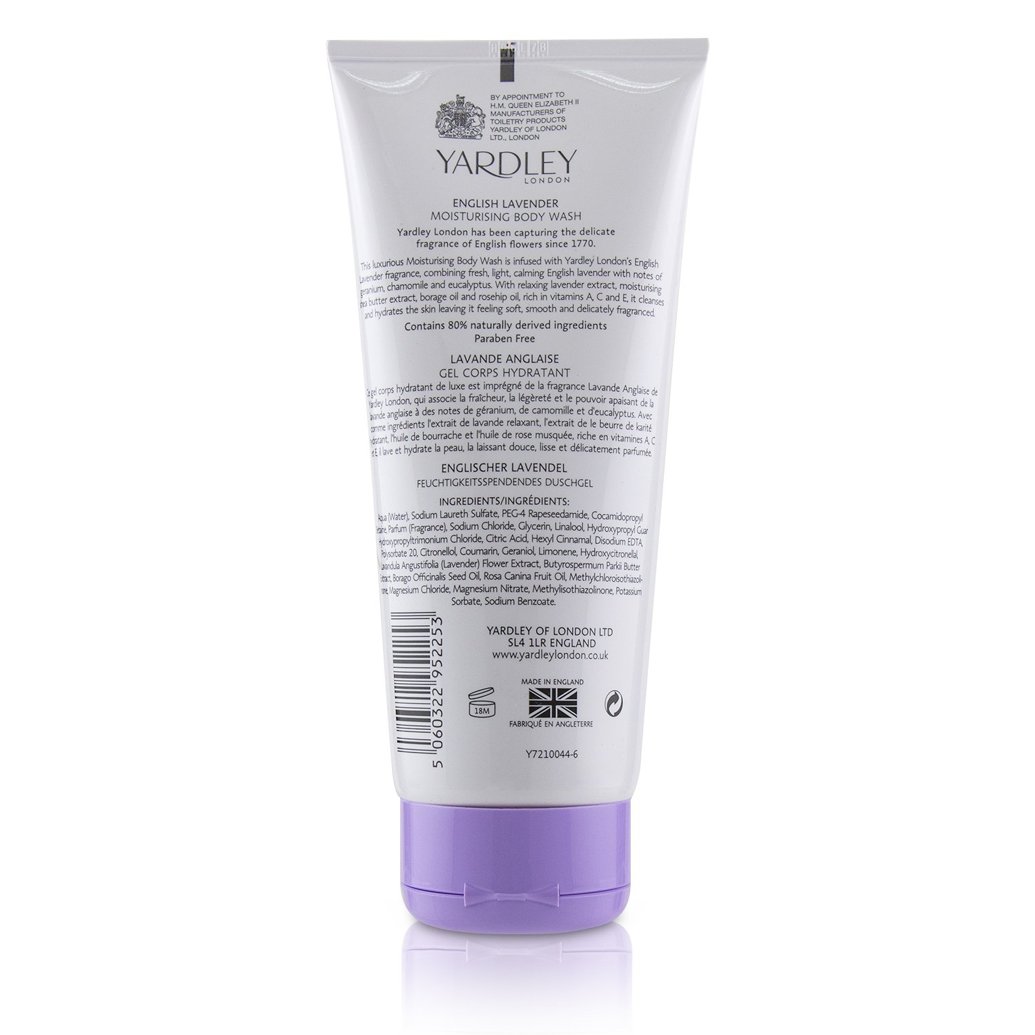 Yardley London English Lavender Moisturising Body Wash 200ml/6.8oz