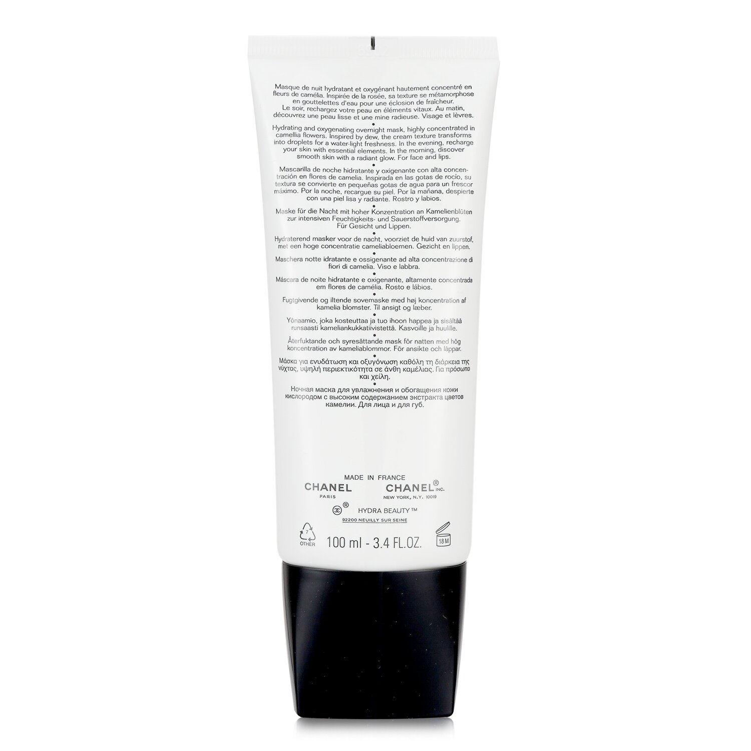 Chanel Maseczka a noc Hydra Beauty Masque De Nuit Au Camelia Hydrating Oxygenating Overnight Mask 100ml/3.4oz