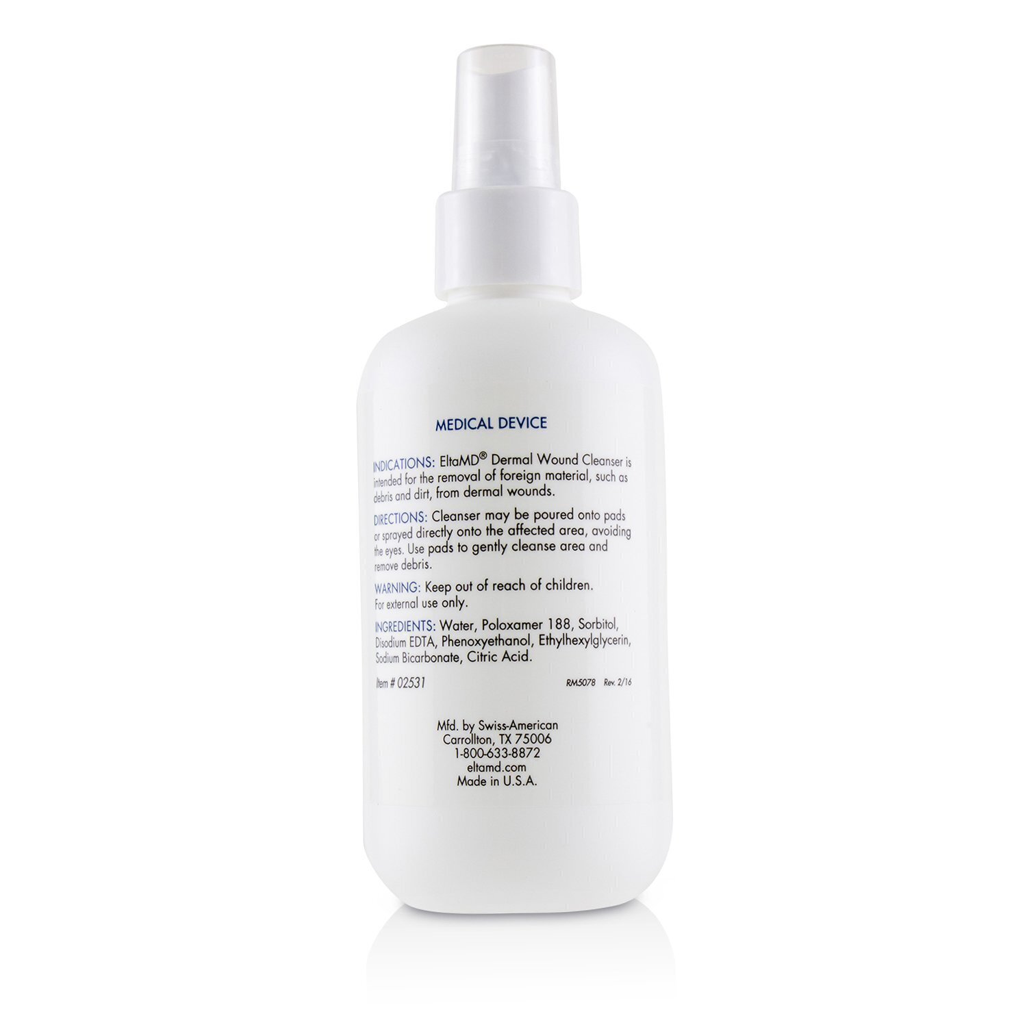 EltaMD Dermal Wound Cleanser (with 21 Lint-Free Cosmetic Pads) 236ml/8oz