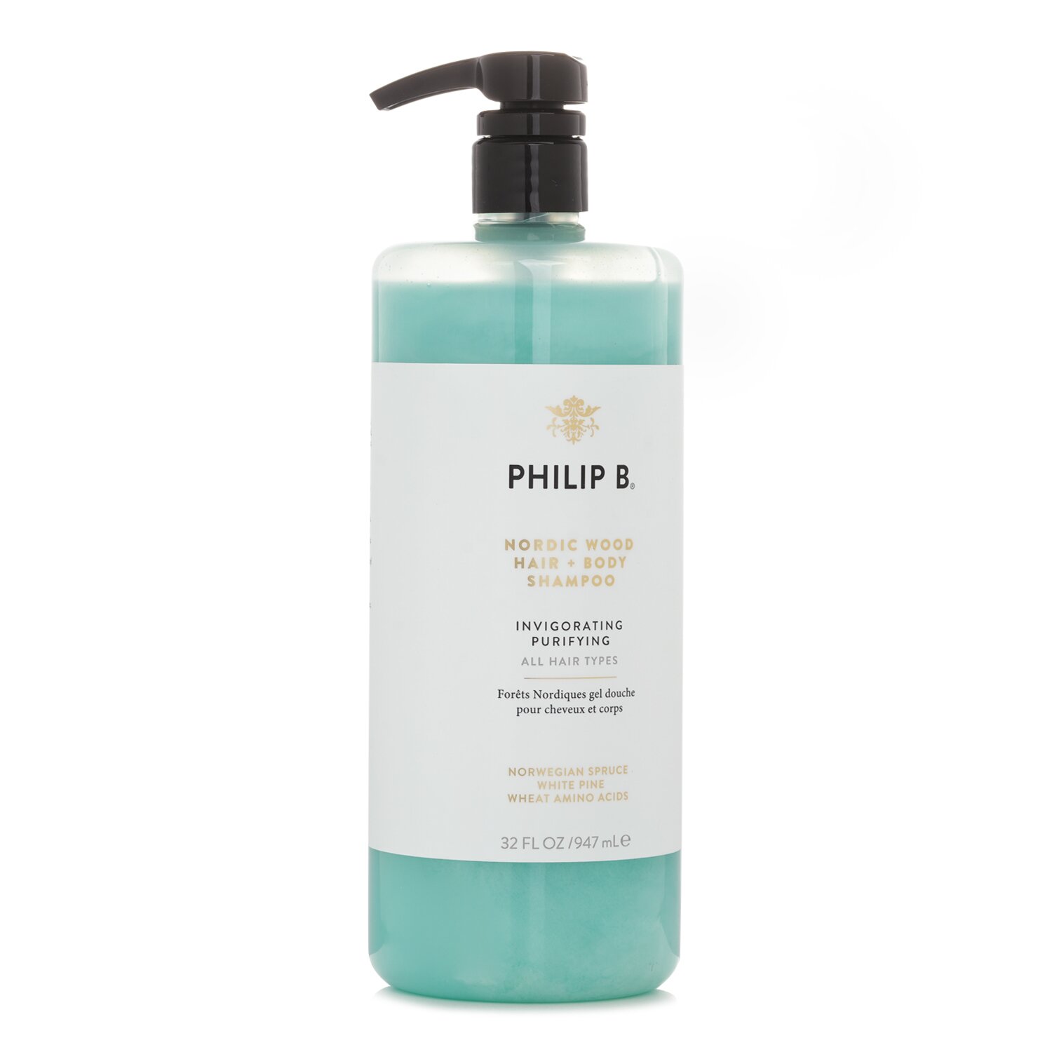 Philip B Nordic Wood Champú de Cabello + Cuerpo (Purificante Vigorizante - Todo Tipo de Cabellos) 947ml/32oz