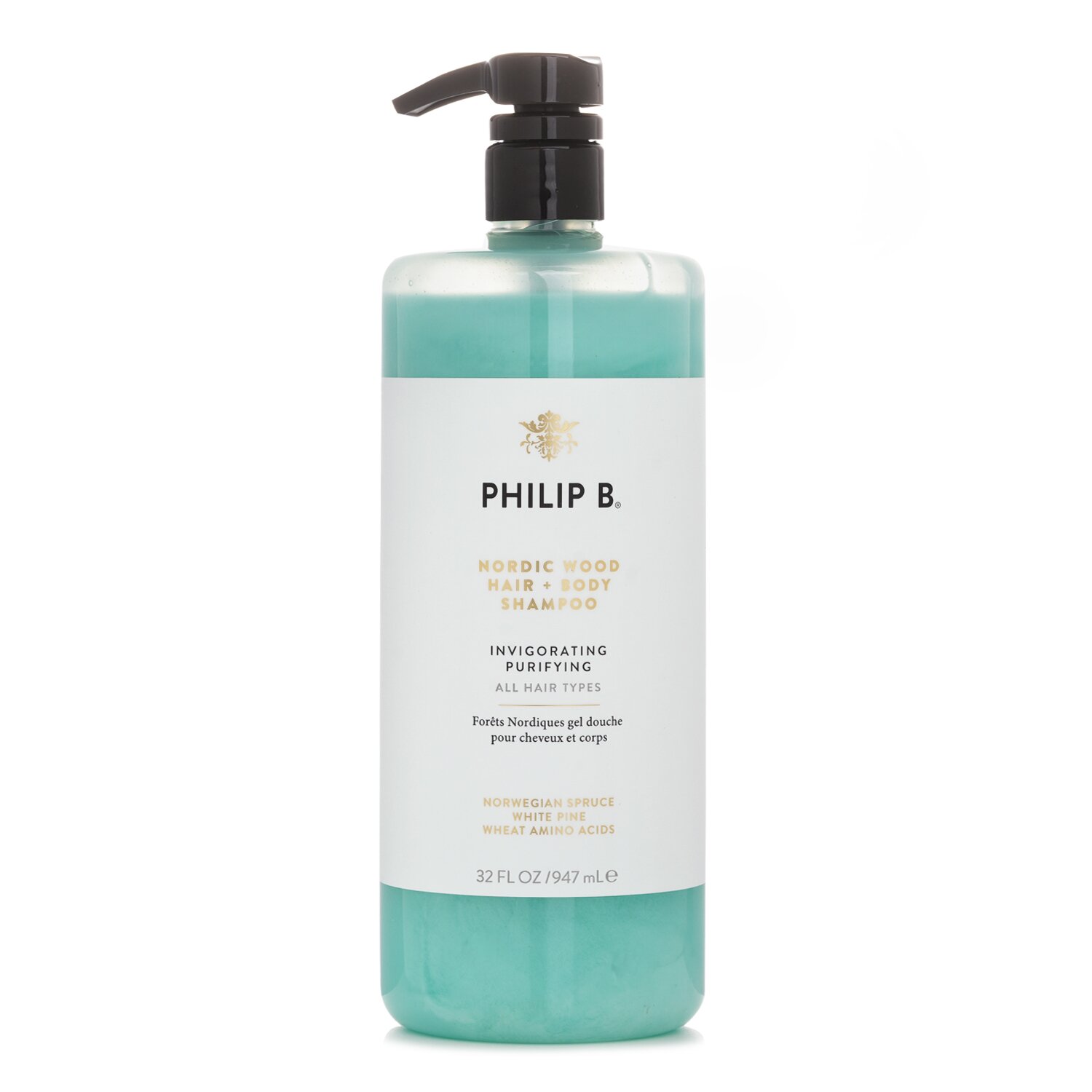 Philip B Nordic Wood Champú de Cabello + Cuerpo (Purificante Vigorizante - Todo Tipo de Cabellos) 947ml/32oz