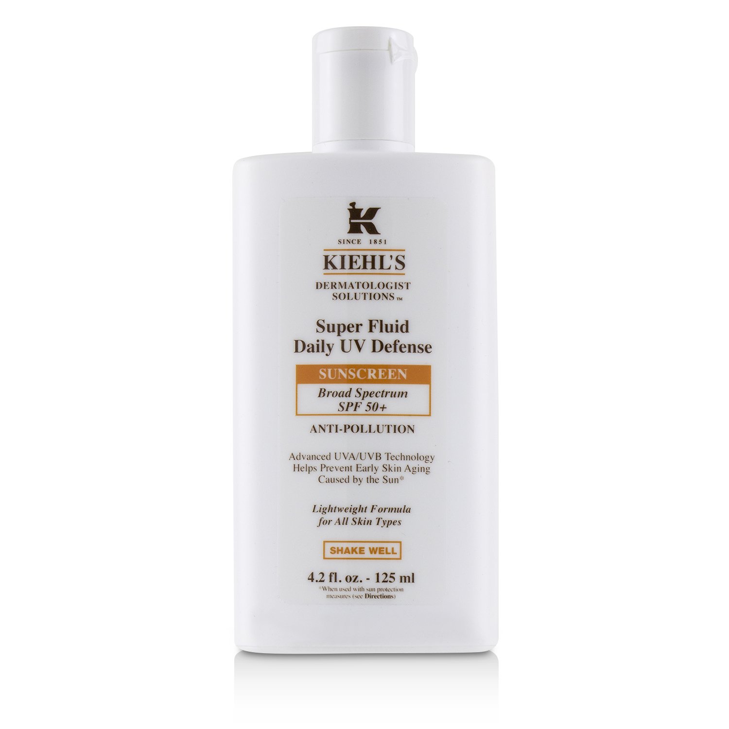 Kiehl's Dermatologist Solutions Daily UV Defense Super Fluid Sunscreen SPF 50+ - Fragrance-Free 125ml/4.2oz