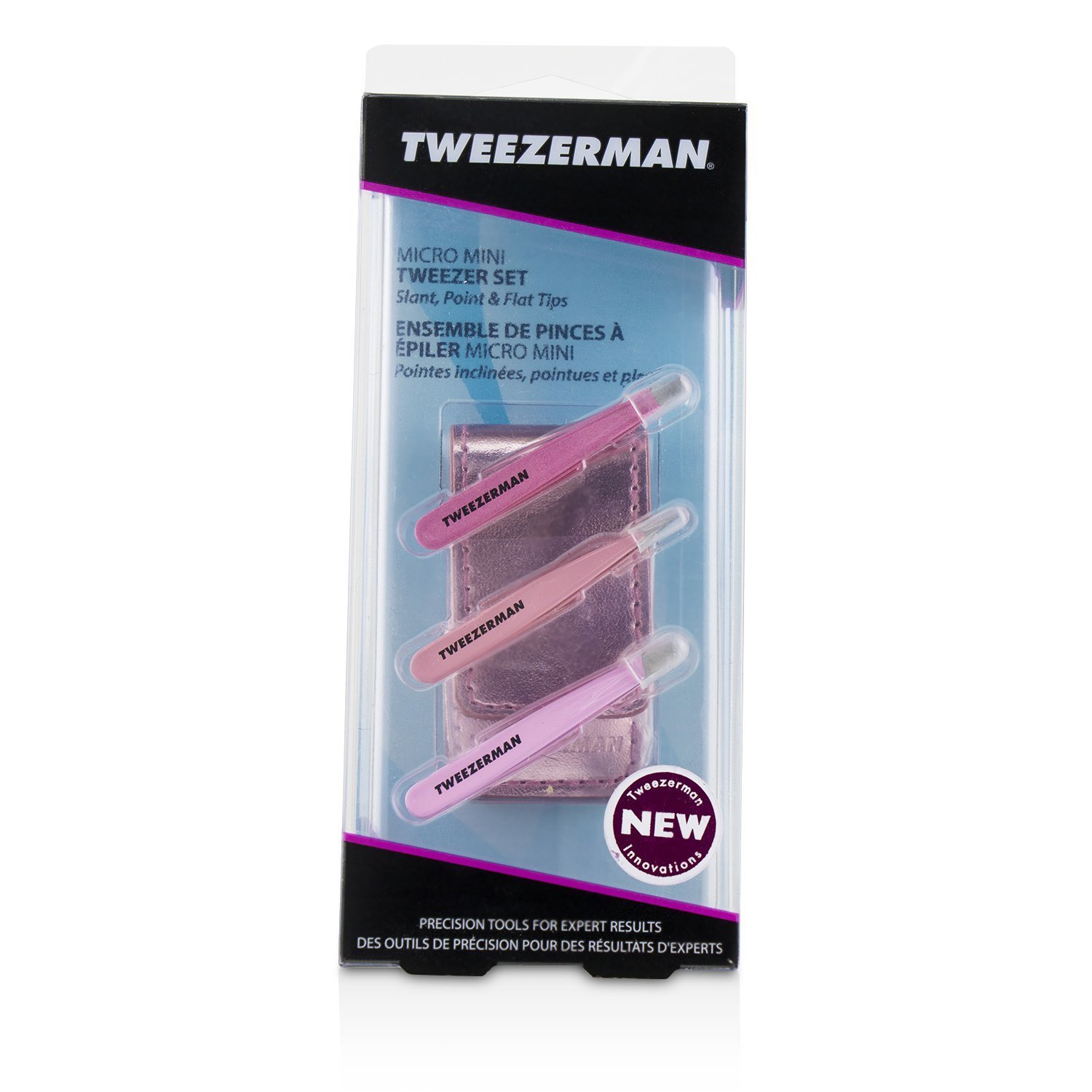 Tweezerman Micro Mini Tweezer Set סט מיני פינצטה 3pcs+1case