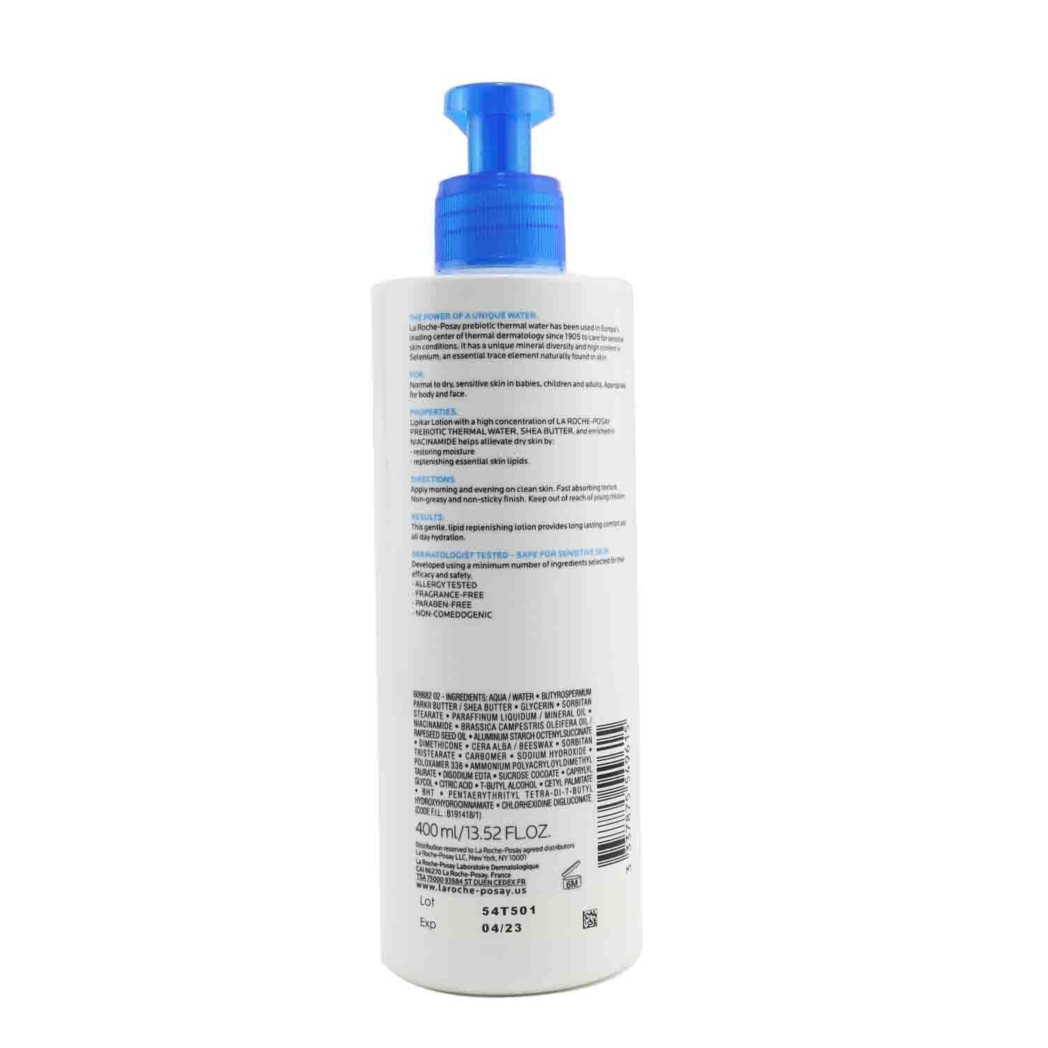 La Roche Posay Lipikar Lotion Daily Repair Moisturizing Lotion For Body & Face - For Normal to Dry Skin 400ml/13.52oz