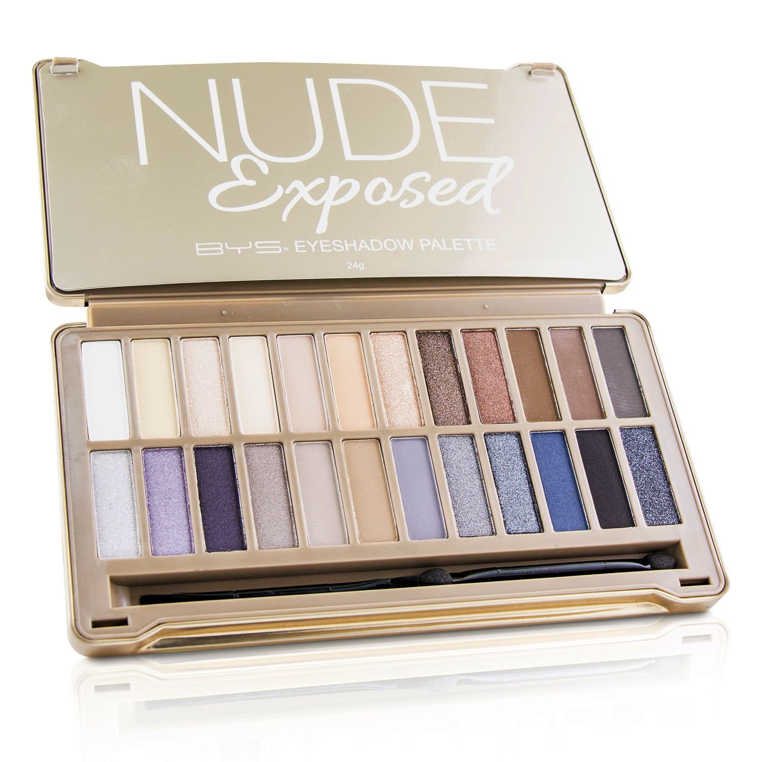 BYS Eyeshadow Palette (24x Eyeshadow, 2x Applicator) 24g/0.8oz