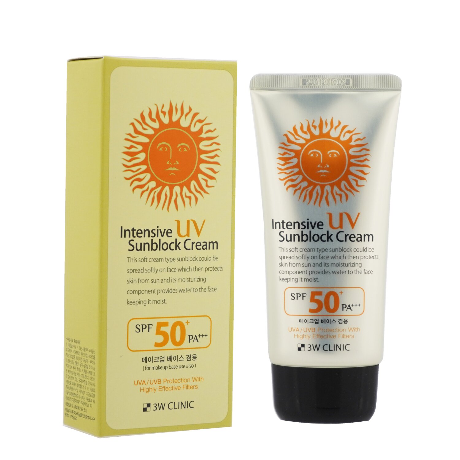 3W Clinic Krem do twarzy z filtrem UV Intensive UV Sunblock Cream SPF 50+ PA+++ 70ml/2.3oz