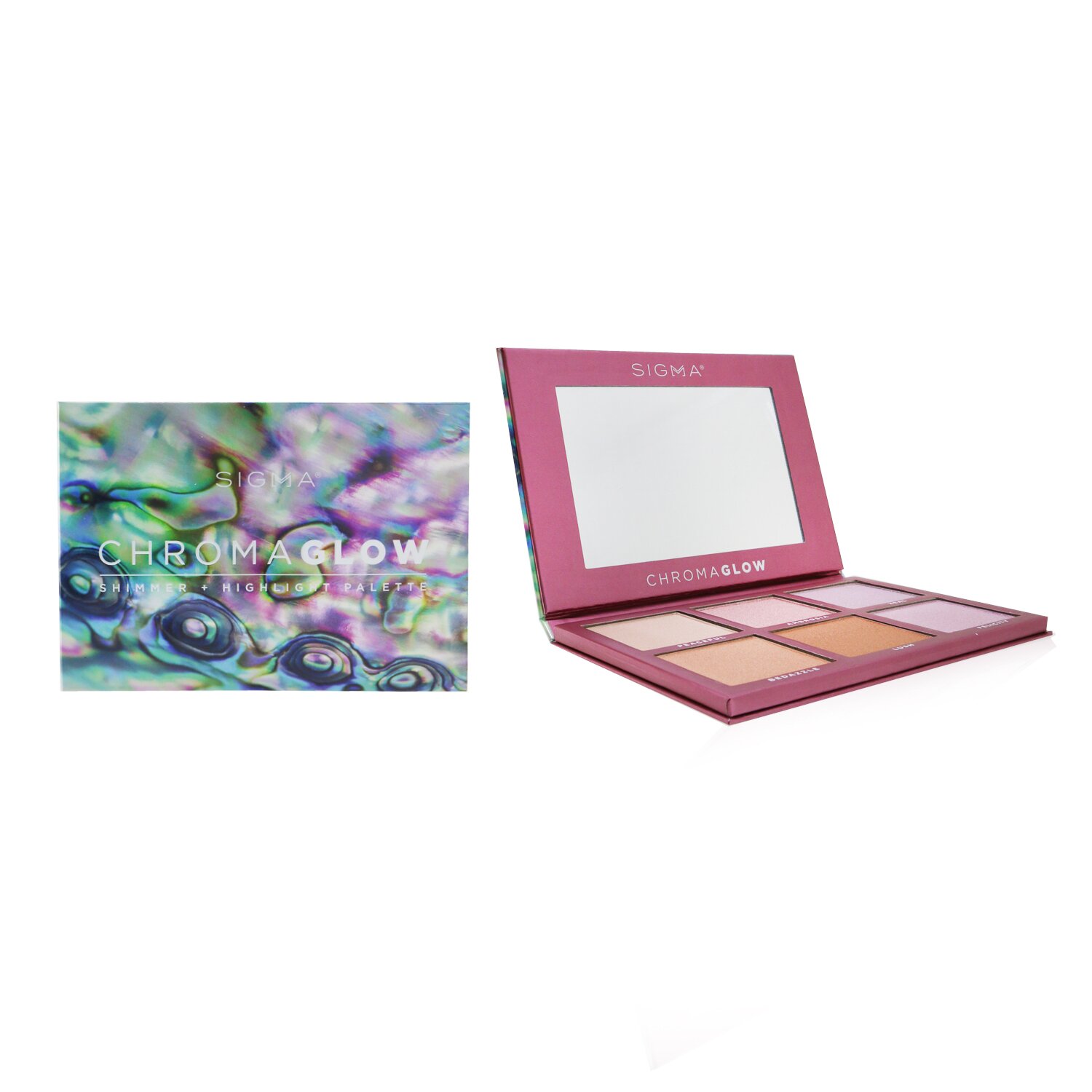 Sigma Beauty ChromaGlow Shimmer + Highlight Palette (6x Highlighter) פלטת היילייטרים ושימר 28.14g/0.99oz