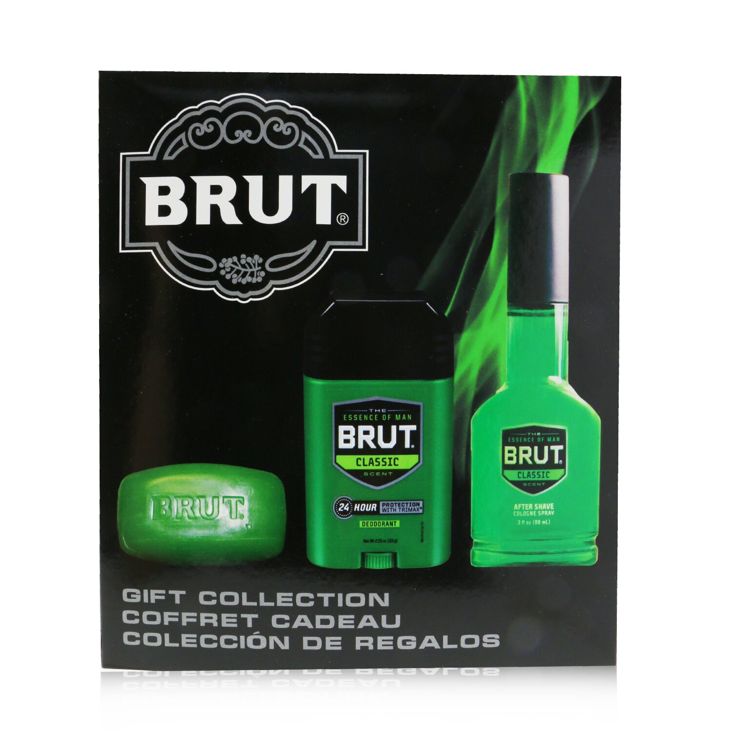 Faberge Brut Coffret: After Shave Cologne Spray 88ml/3oz + Solid Deodorant 70ml/2.25oz + Classic Bar Soap 99g/3oz 3pcs