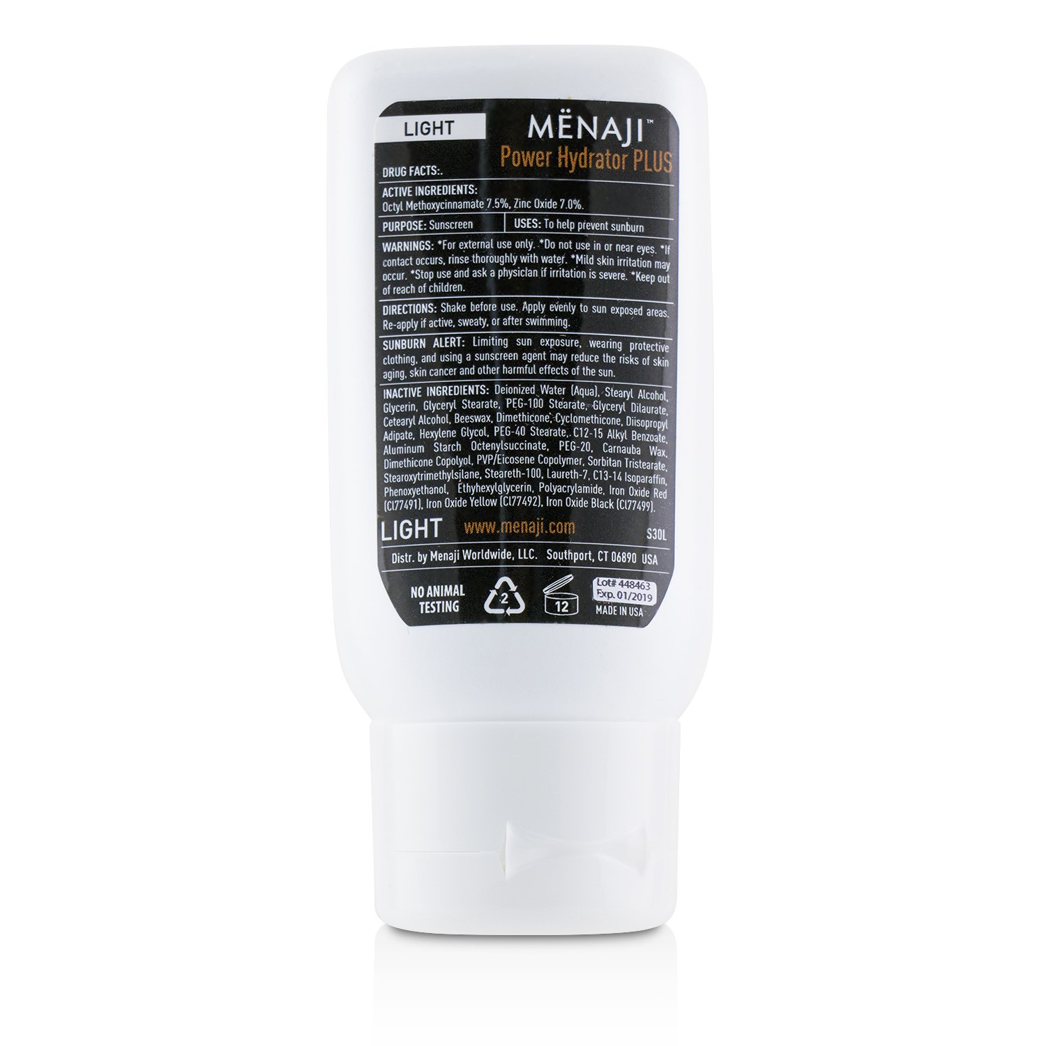 Menaji Power Hydrator Plus Sunscreen Broad Spectrum SPF 30 + Tinted Moisturizer (Light) 60ml/2oz