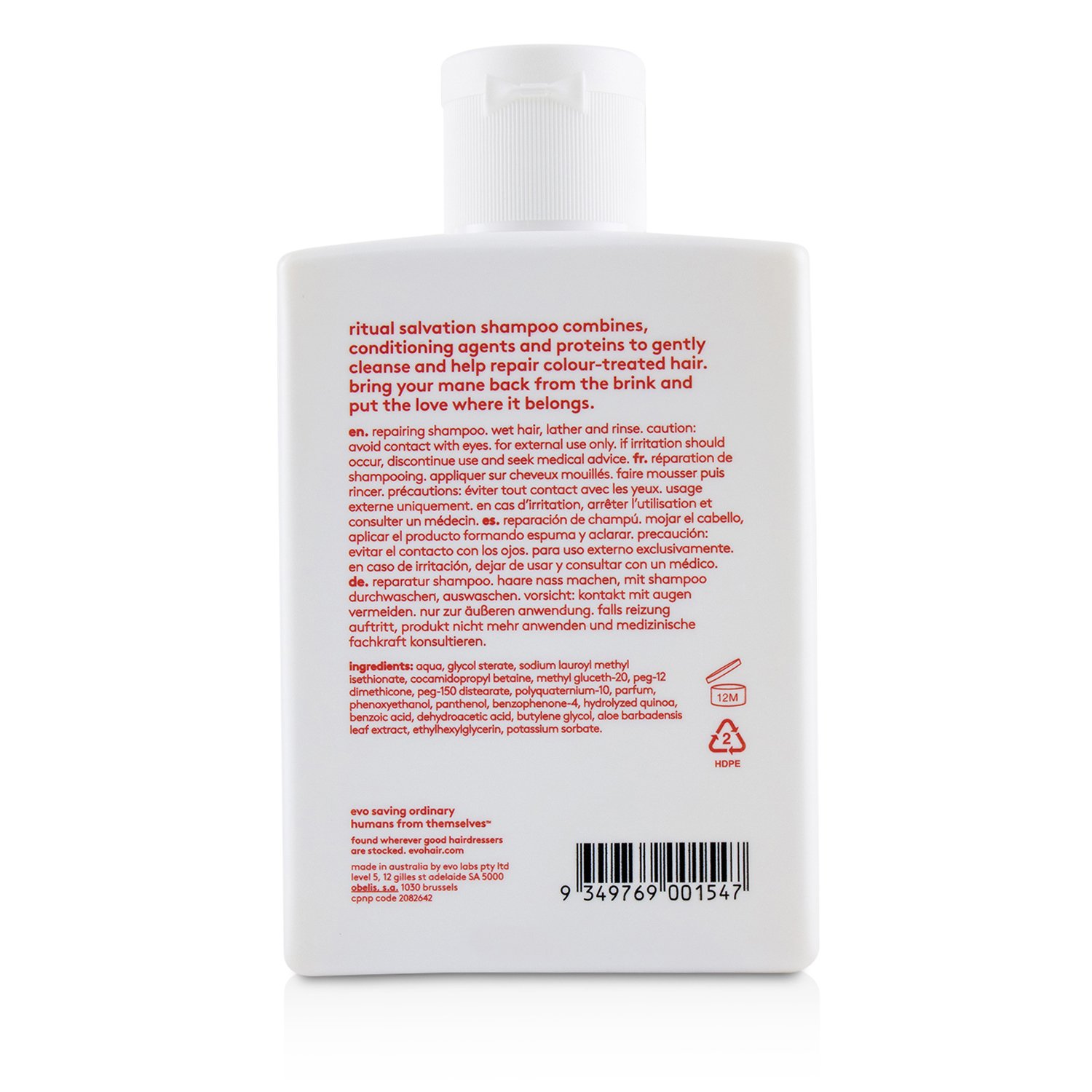 Evo Ritual Salvation Repairing Shampoo 300ml/10.1oz