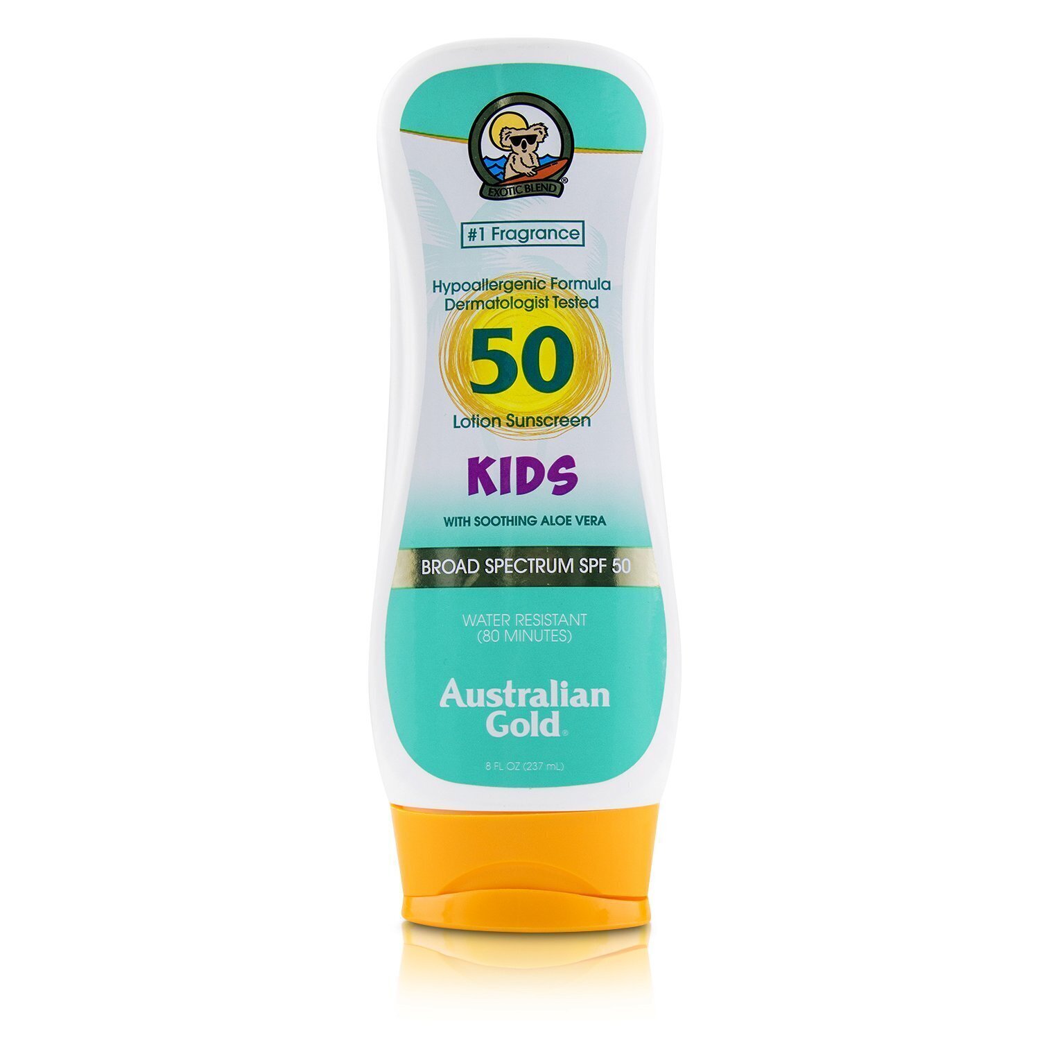 Australian Gold Lotion Sunscreen Broad Spectrum SPF 50 with Soothing Aloe Vera - For Kids 237ml/8oz