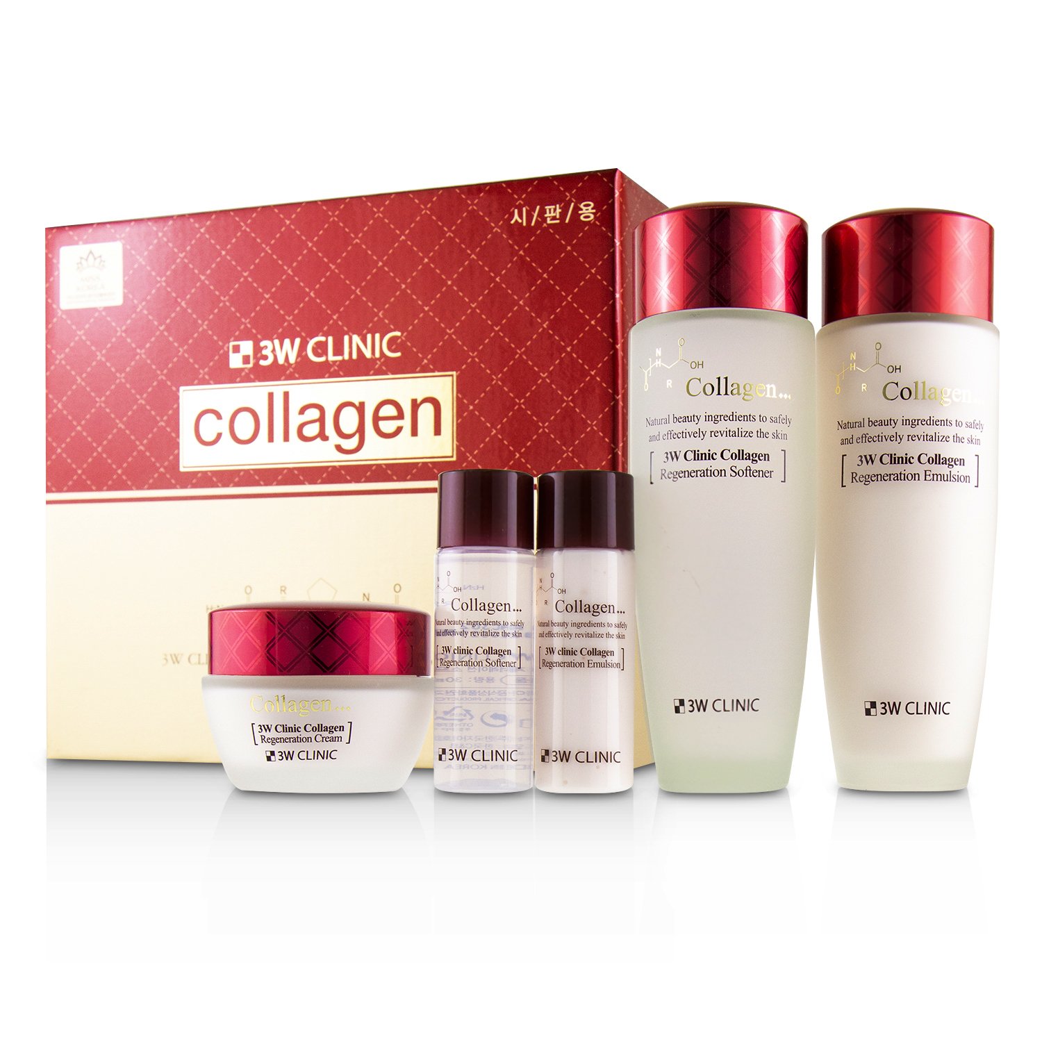 3W Clinic 3W Clinic Collagen Skin Care Set: Softener 150ml + Emulsion 150ml + Cream 60ml + Softener 30ml + Emulsion 30ml 5pcs