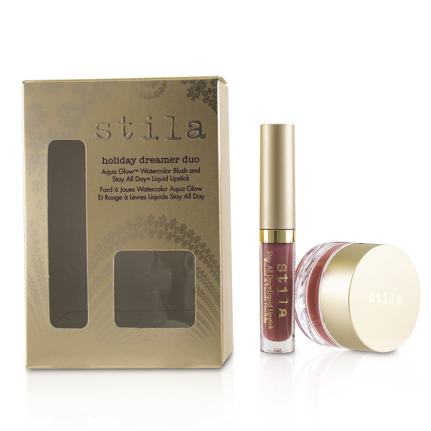 Stila Holiday Dreamer Duo Set : (1x Aqua Glow Watercolor Blush, 1x Stay All Day Liquid Lipstick) 2pcs