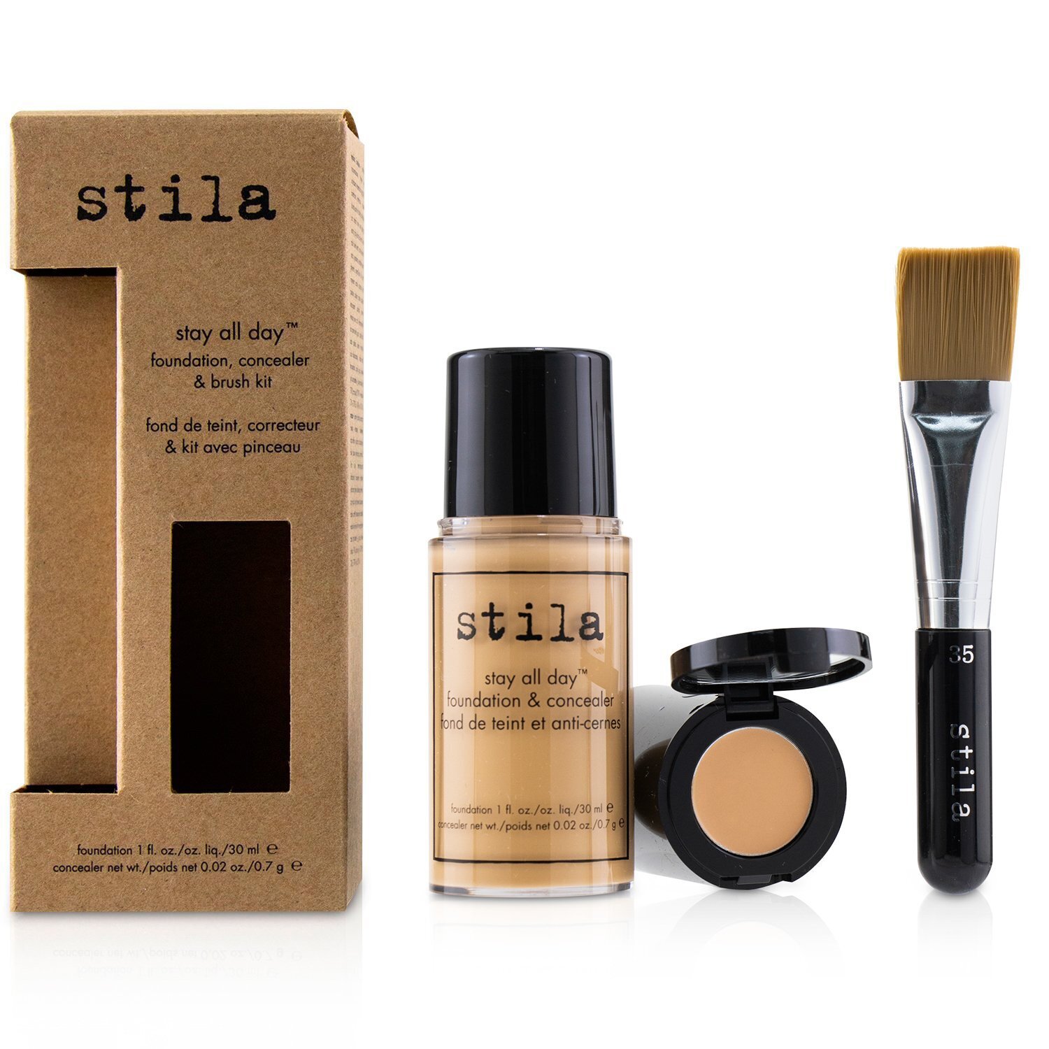 Stila Stay All Day Foundation, Concealer & Brush Kit 2pcs