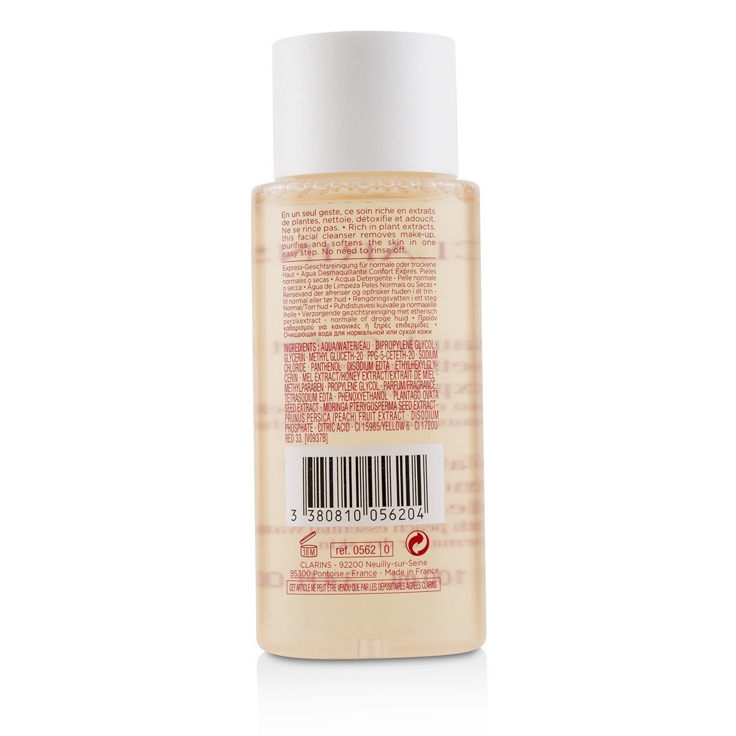 Clarins Water Comfort One-Step Cleanser With Peach Essential Water - For Normal or Dry Skin 100ml/3.4oz