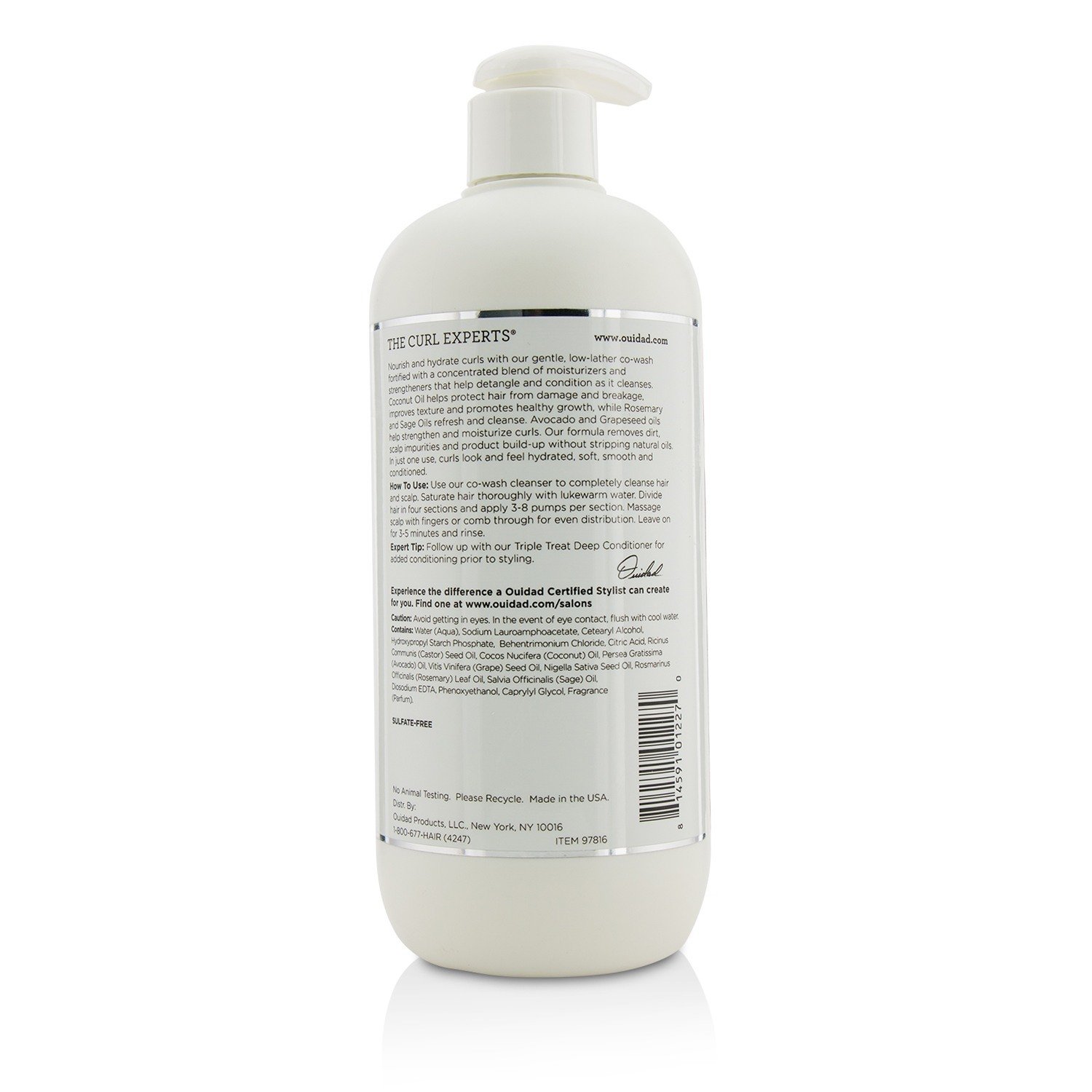 Ouidad Curl Immersion Low-Lather Coconut Cleansing Conditioner (Kinky Curls) 500ml/16oz