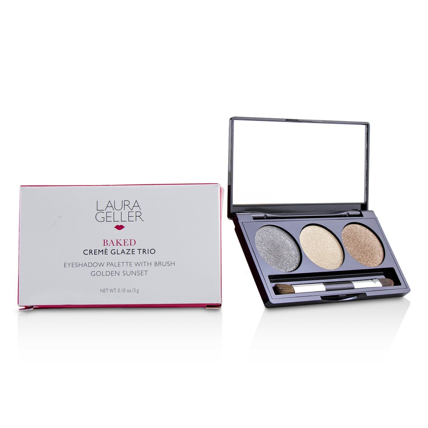 Laura Geller Baked Cream Glaze Trio Eyshadow Palette With Brush 3g/0.1oz
