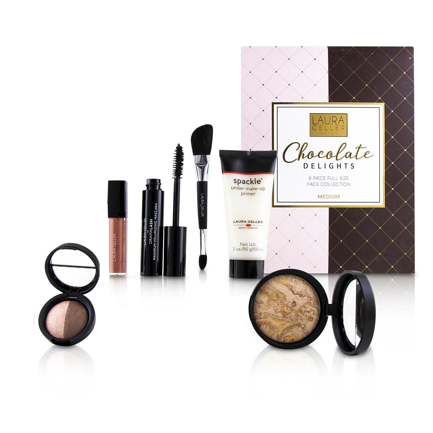 Laura Geller Chocolate Delights 6 Piece Full Size Face Collection 6pcs