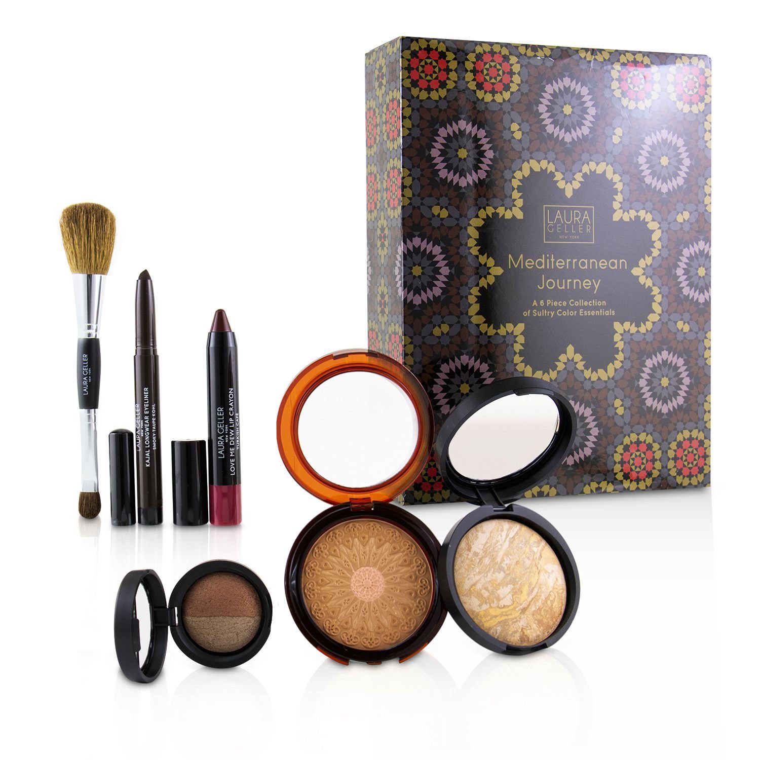 Laura Geller Mediterranean Journey A 6 Piece Collectin Of Sultry Color Essentials 6pcs