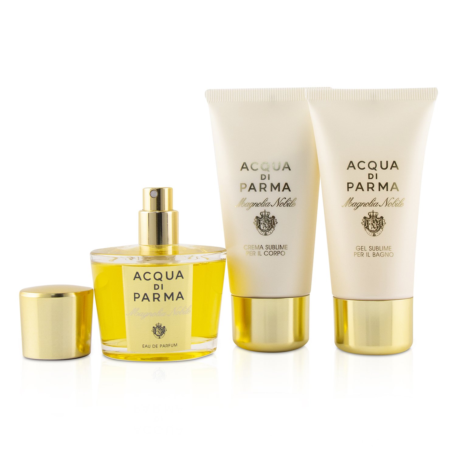 Acqua Di Parma Magnolia Nobile Набор: Парфюмированная Вода Спрей 50мл/1.7унц + Sublime Крем для Тела 50g/1.7унц + Sublime Гель для Ванны 50мл/1.7унц 3pcs