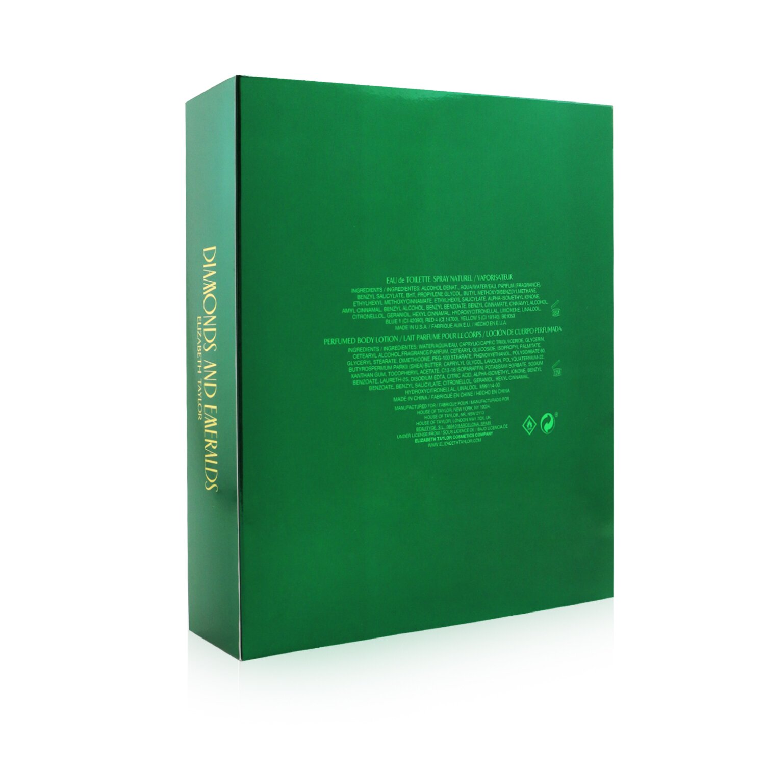 Elizabeth Taylor Diamond & Emerald Coffret: Eau De Toilette Spray 100ml/3.3oz + Perfumed Body Lotion 100ml/3.3oz 2pcs