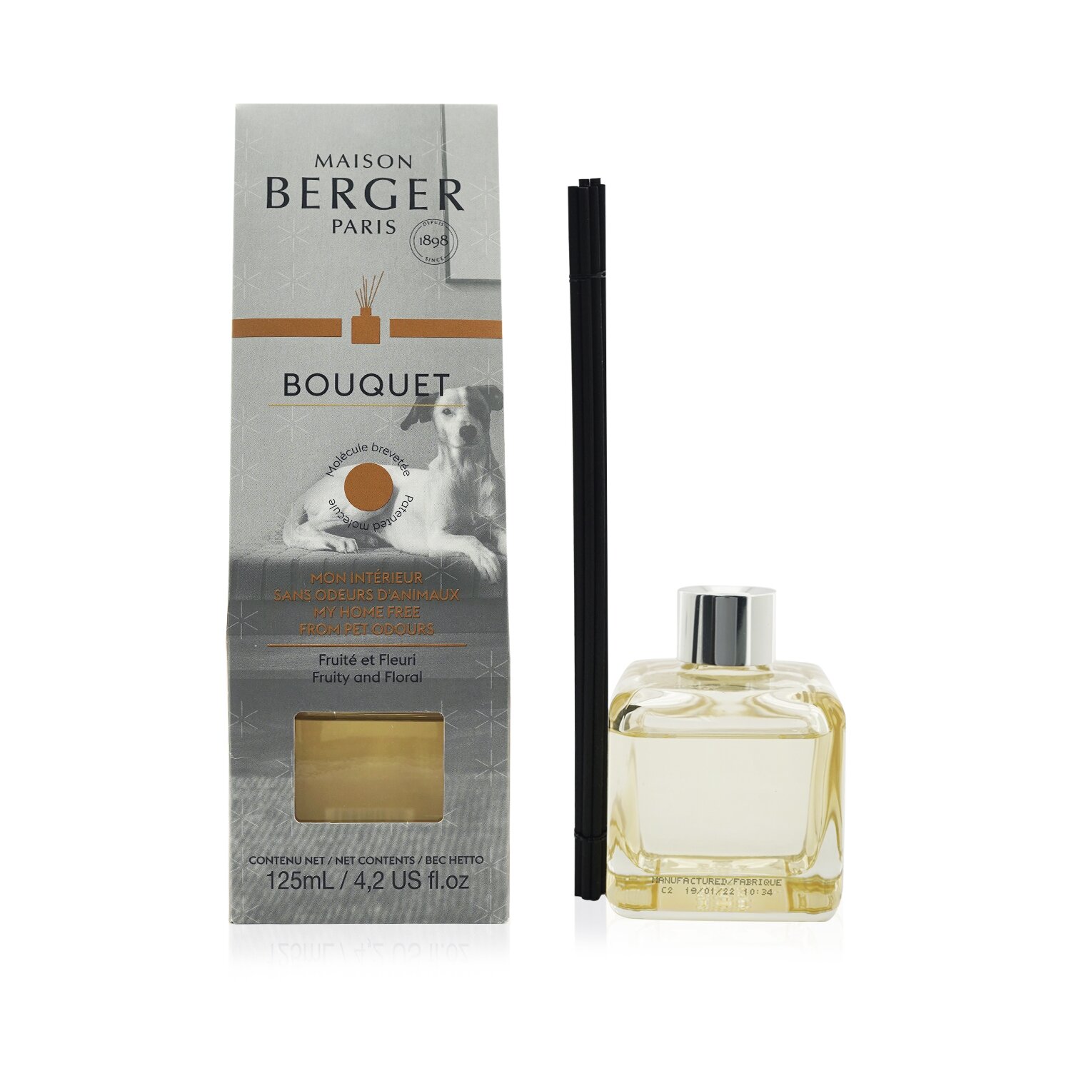 Lampe Berger (Maison Berger Paris) Functional Cube Scented Bouquet - My Home Free from Pet Odours (Fruity and Floral) 125ml/4.2oz