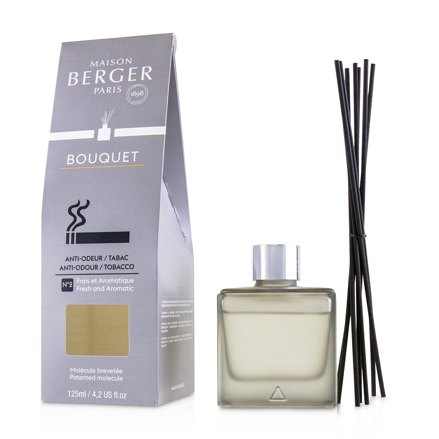 Lampe Berger (Maison Berger Paris) Functional Cube Scented Bouquet - Neturalize Tobacco Smells N°2 (Fresh and Aromatic) 125ml/4.2oz
