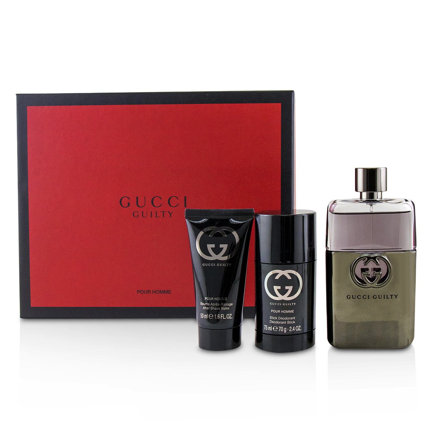 古驰 Gucci 罪爱男士淡香组合:淡香水+止汗膏+须后乳霜 3pcs