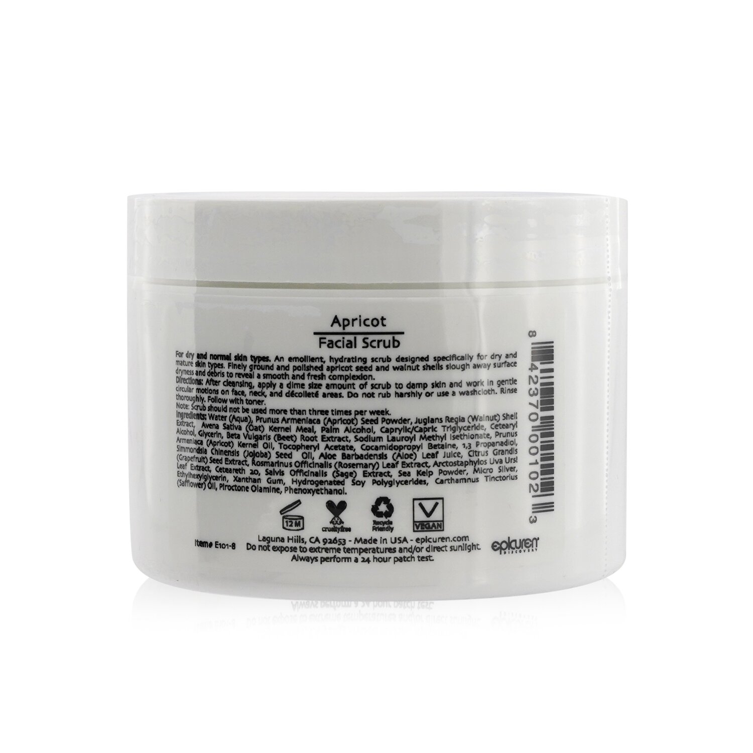 Epicuren Apricot Facial Scrub - For All Skin Types, except Acneic & Rosacea (Salon Size) 250ml/8oz