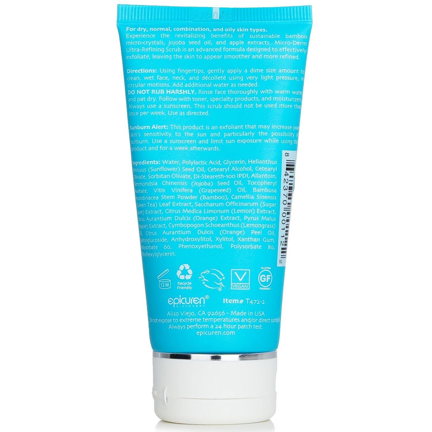 Epicuren منظف فرك منقي فائق Micro-Derm - للبشرة الجافة والعادية والمختلطة والزيتية 74ml/2.5oz
