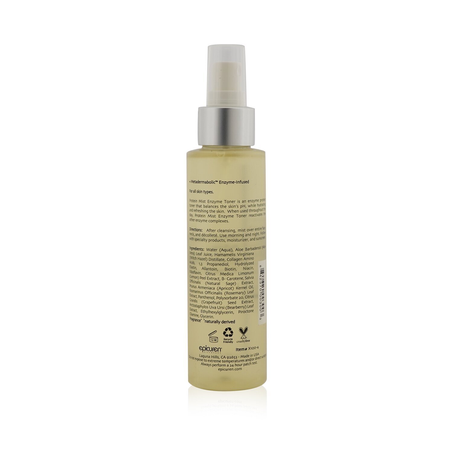 Epicuren Protein Mist Enzyme Toner - For Dry, Normal, Combination & Oily Skin Types 125ml/4oz