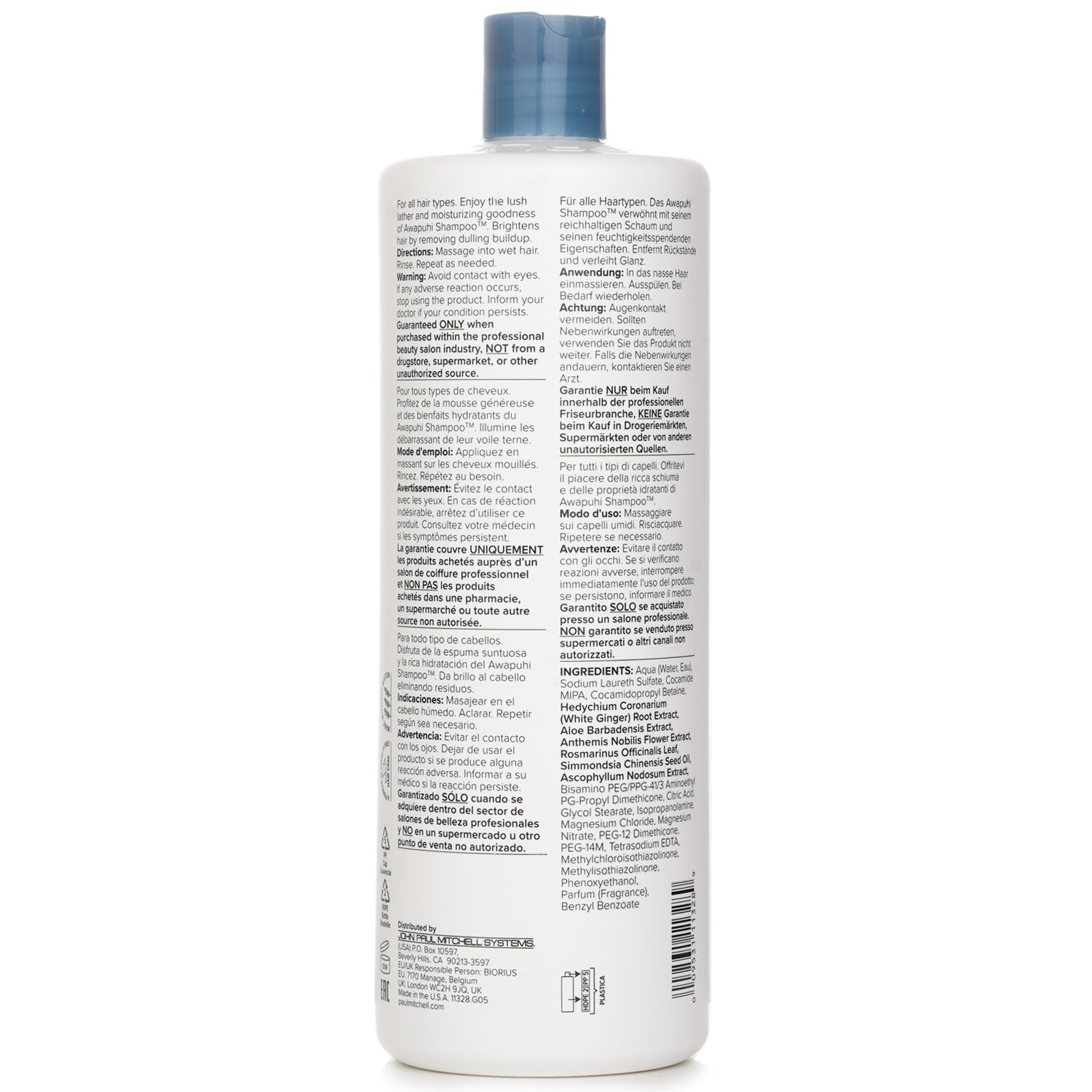 Paul Mitchell Awapuhi Shampoo (Original Wash - Balances Moisture) 1000ml/33.8oz