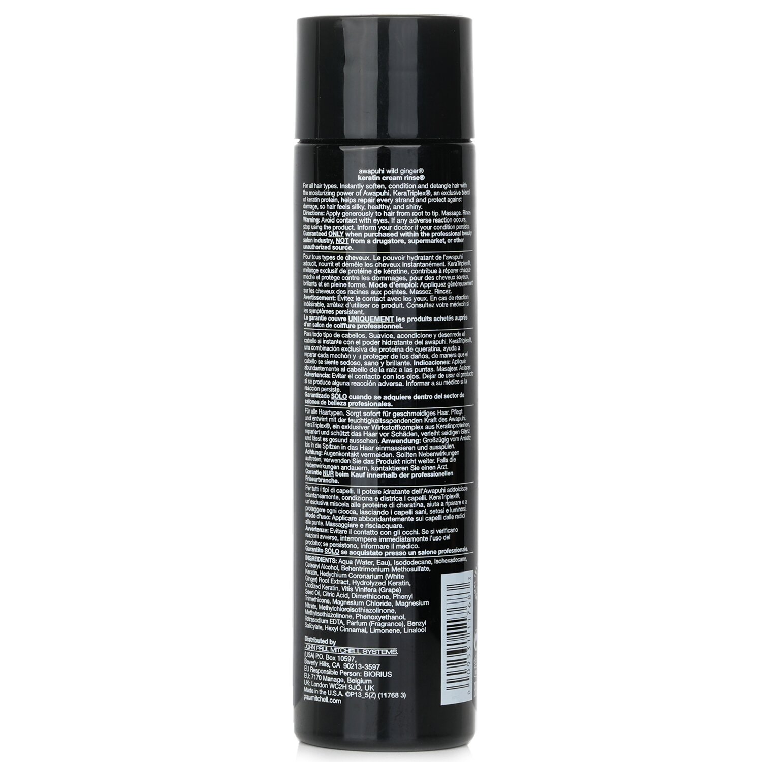 Paul Mitchell Awapuhi Wild Ginger Repair Keratin Cream Rinse (Detangle - Revive) 250ml/8.5oz
