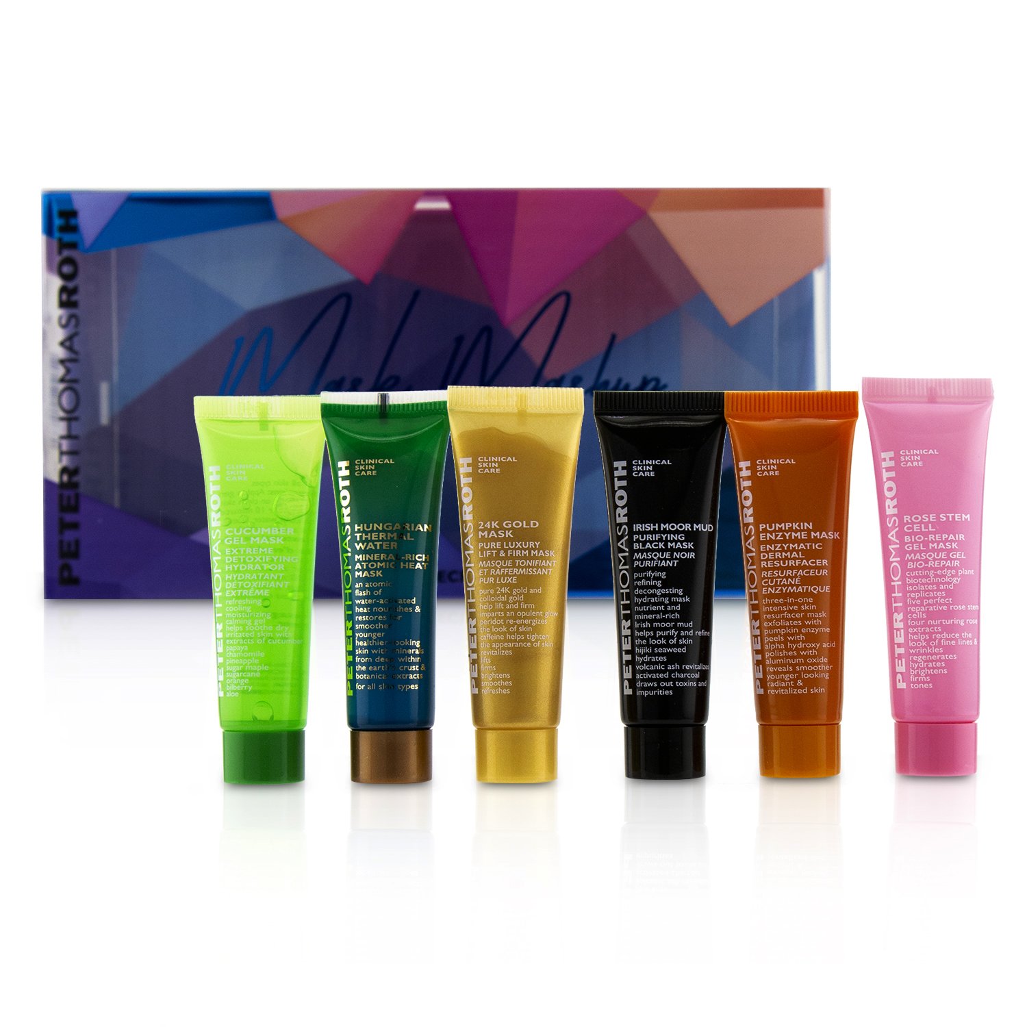 Peter Thomas Roth Mask Mashup Kit: Pumpkin Enzyme Mask+Cucumber Mask+Rose Stem Mask+Hungarian Mask+24K Gold Mask+Irish Moor Mud Mask 6pcs