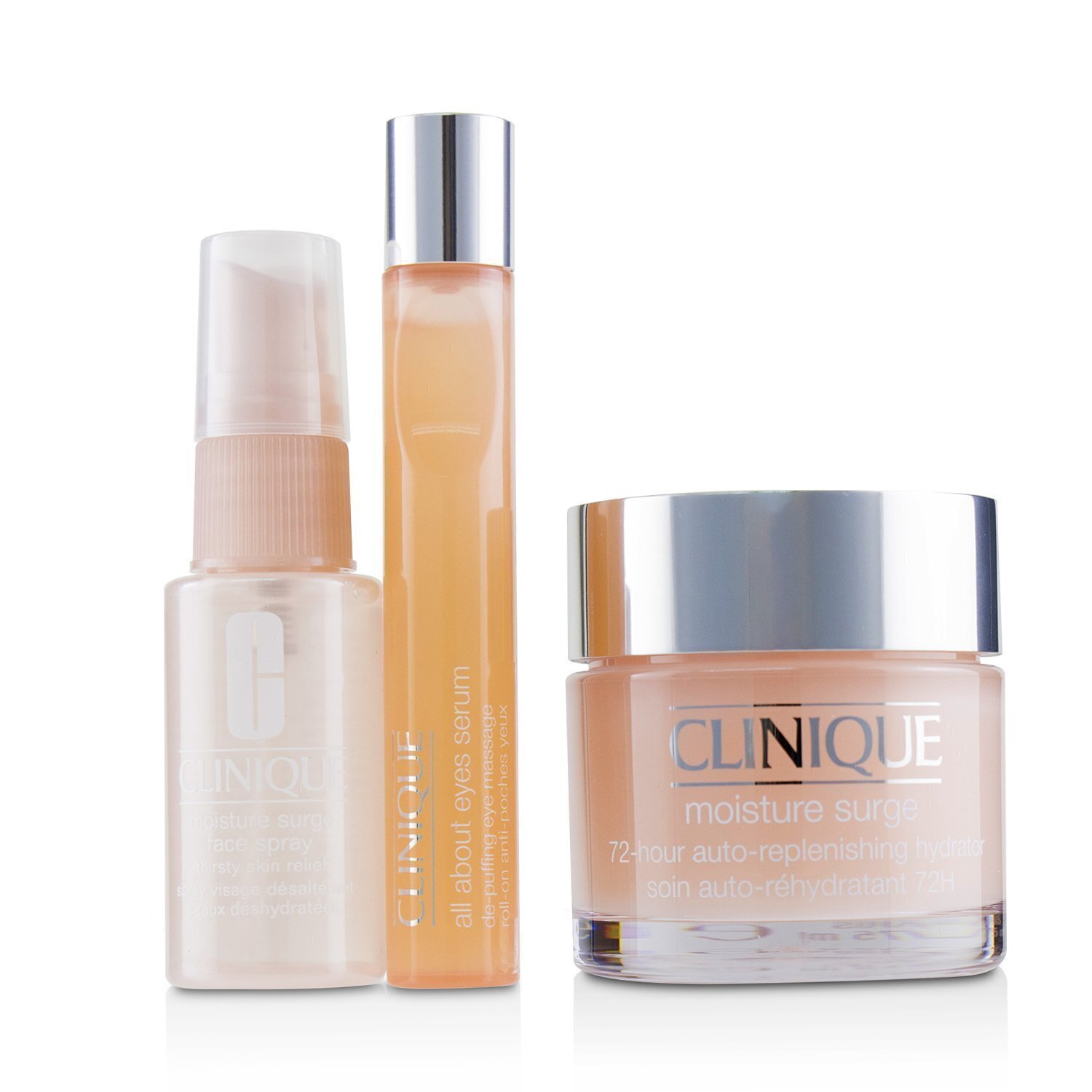 Clinique 倩碧 水磁場保濕組合:水磁場72H超循環保濕凝膠+全效亮眼按摩精華+水磁場長效保濕噴霧 3pcs